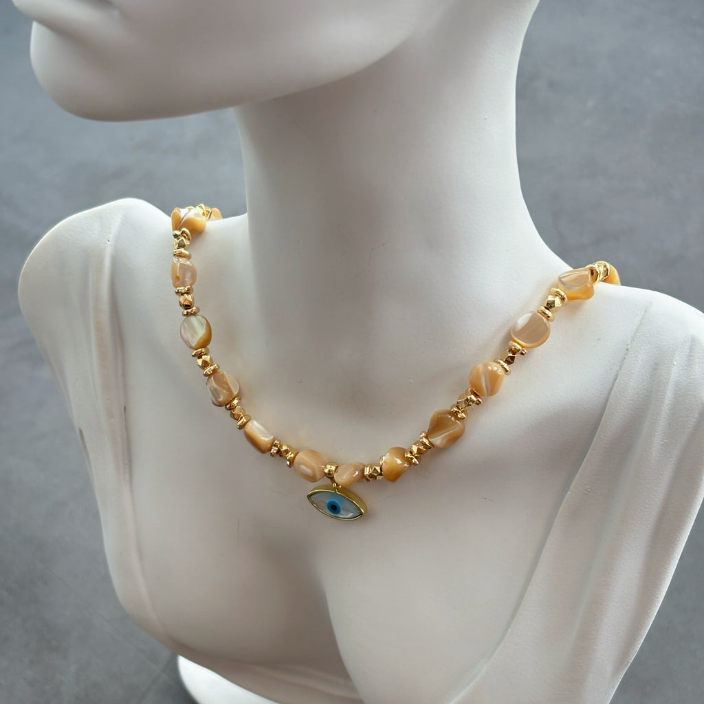 Golden Shell Guardian Yellow Shell Evil Eye Bracelet