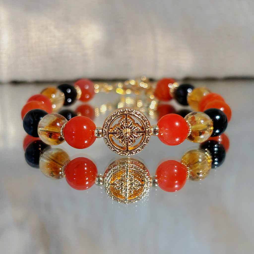 Spices & Gold Red Agate Citrine Abundance bracelet