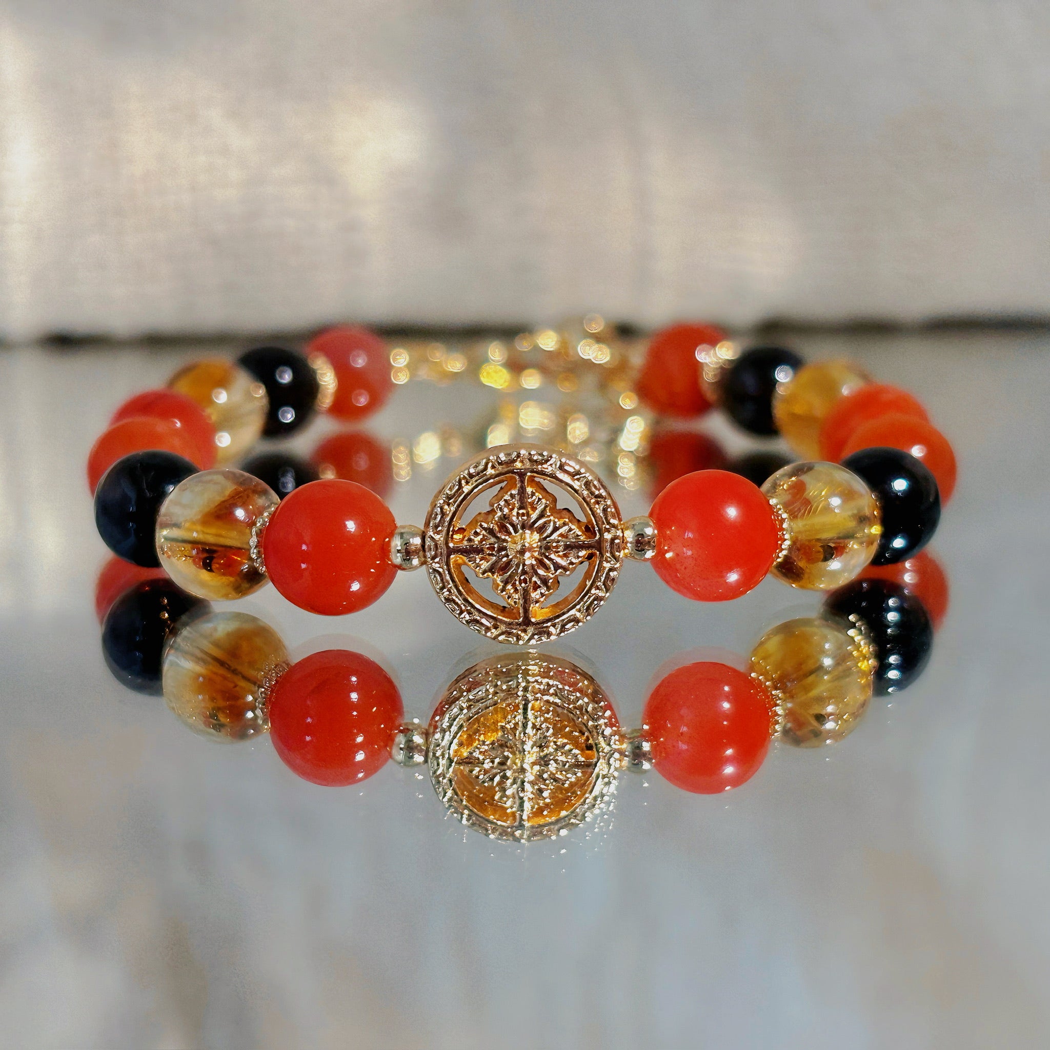 Spices & Gold Red Agate Citrine Abundance bracelet