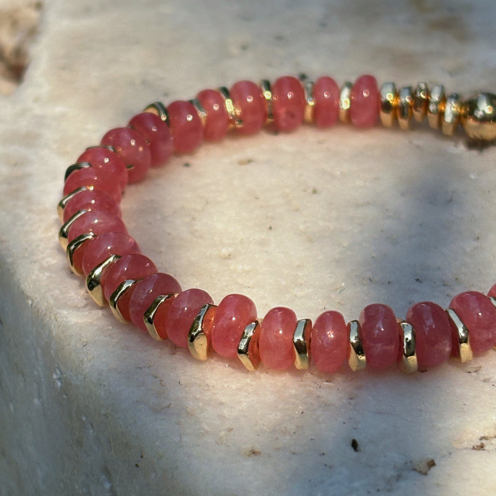 Healing Series Heartflow Rhodochrosite Heart Chakra Healing Bracelet