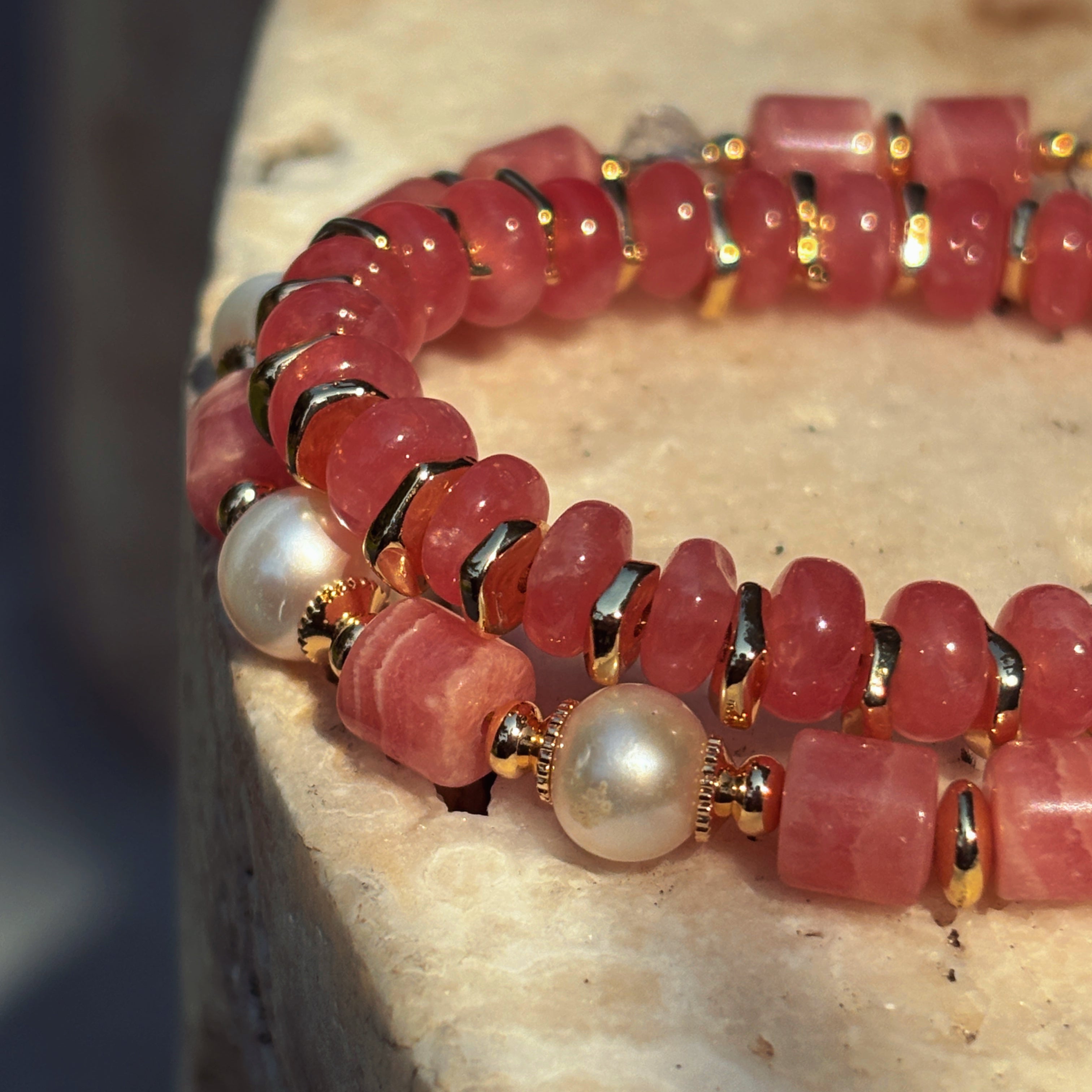 Healing Series Heartflow Rhodochrosite Heart Chakra Healing Bracelet