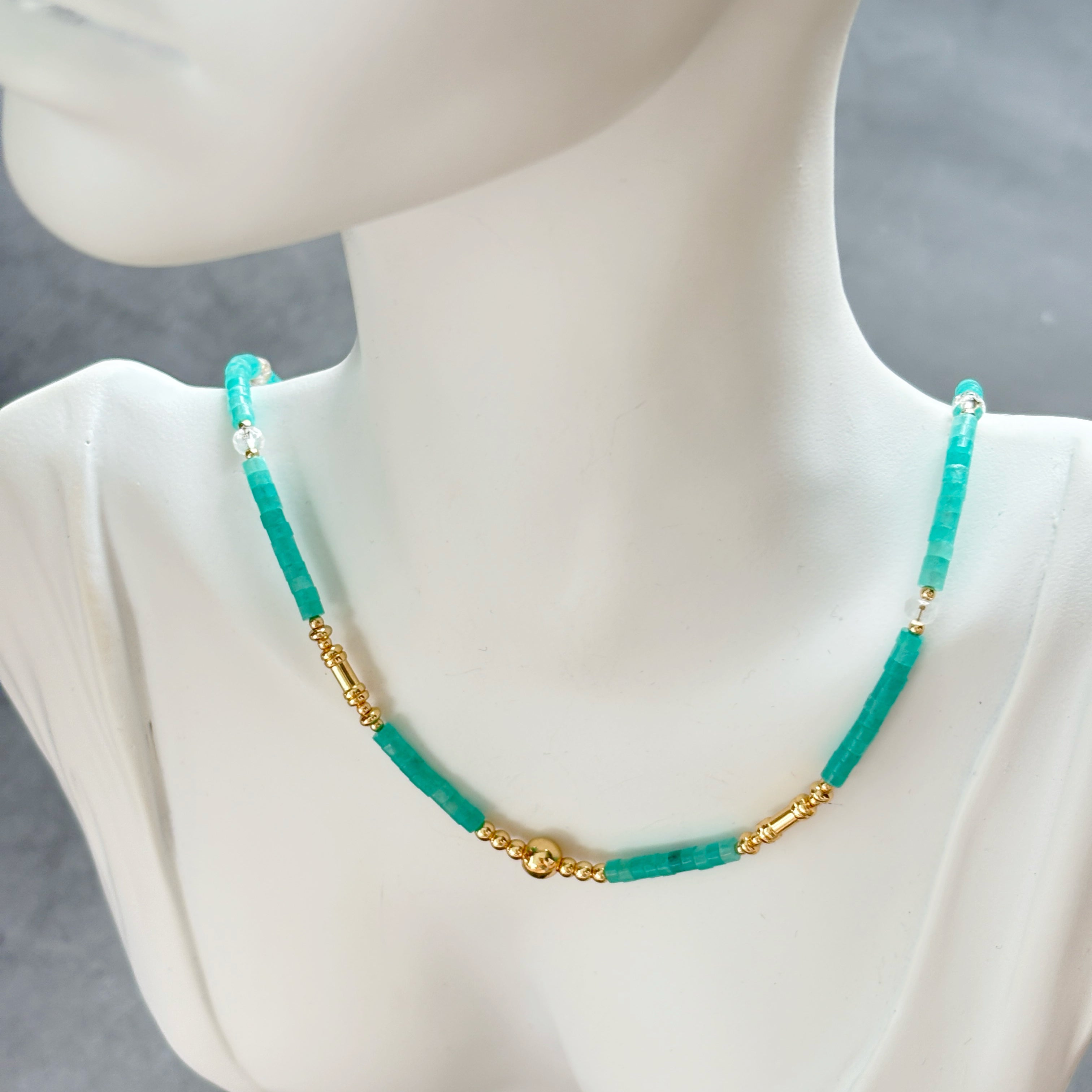 Skytrace Amazonite Clear Quartz Calm Necklace