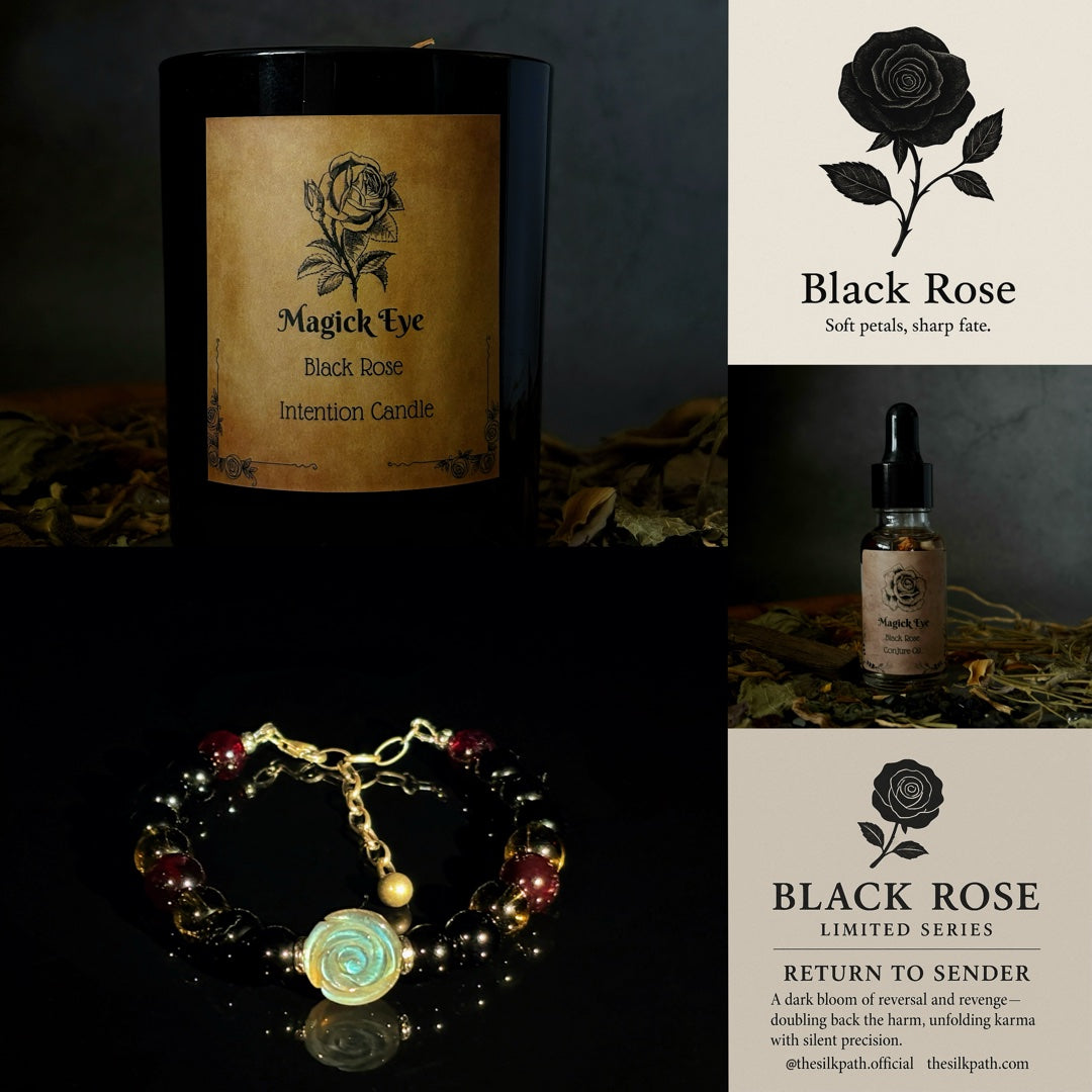 Black Rose Obsidian Labradorite Rose Carving Bracelet