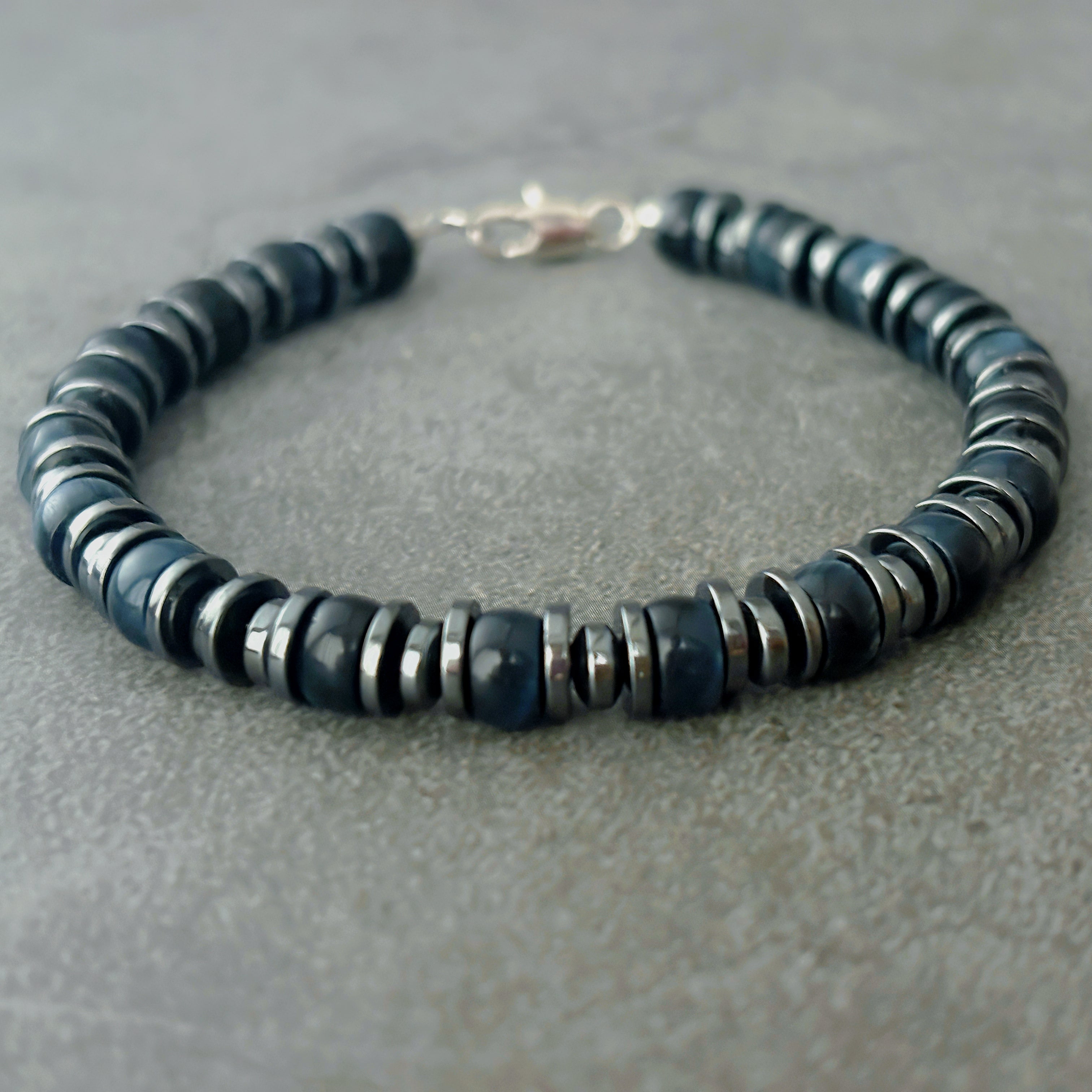 Night Sentinel Blue Tiger’s Eye Grounding Bracelet