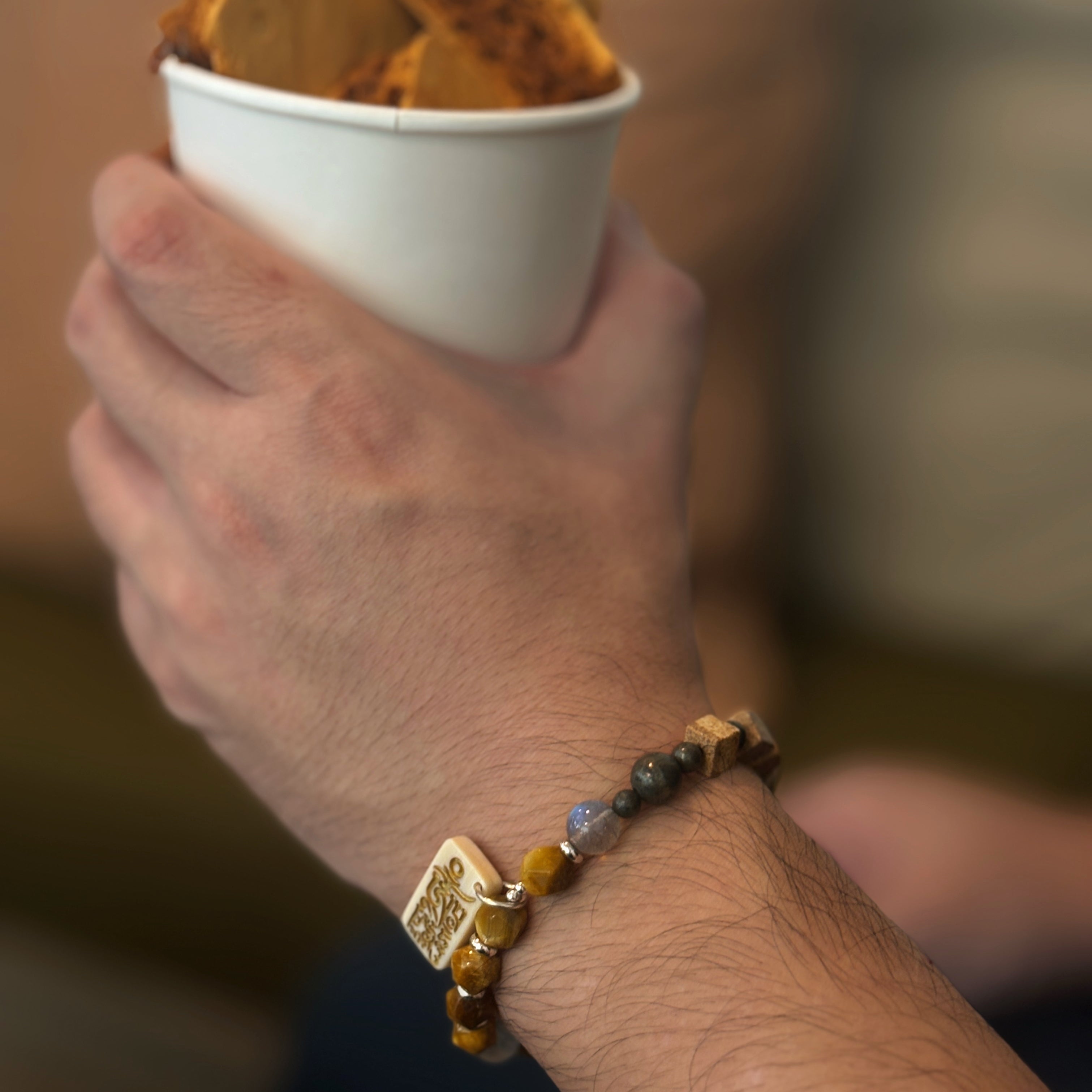 Silk Road Relic Golden Tiger’s Eye Labradorite Pyrite Wisdom Bracelet