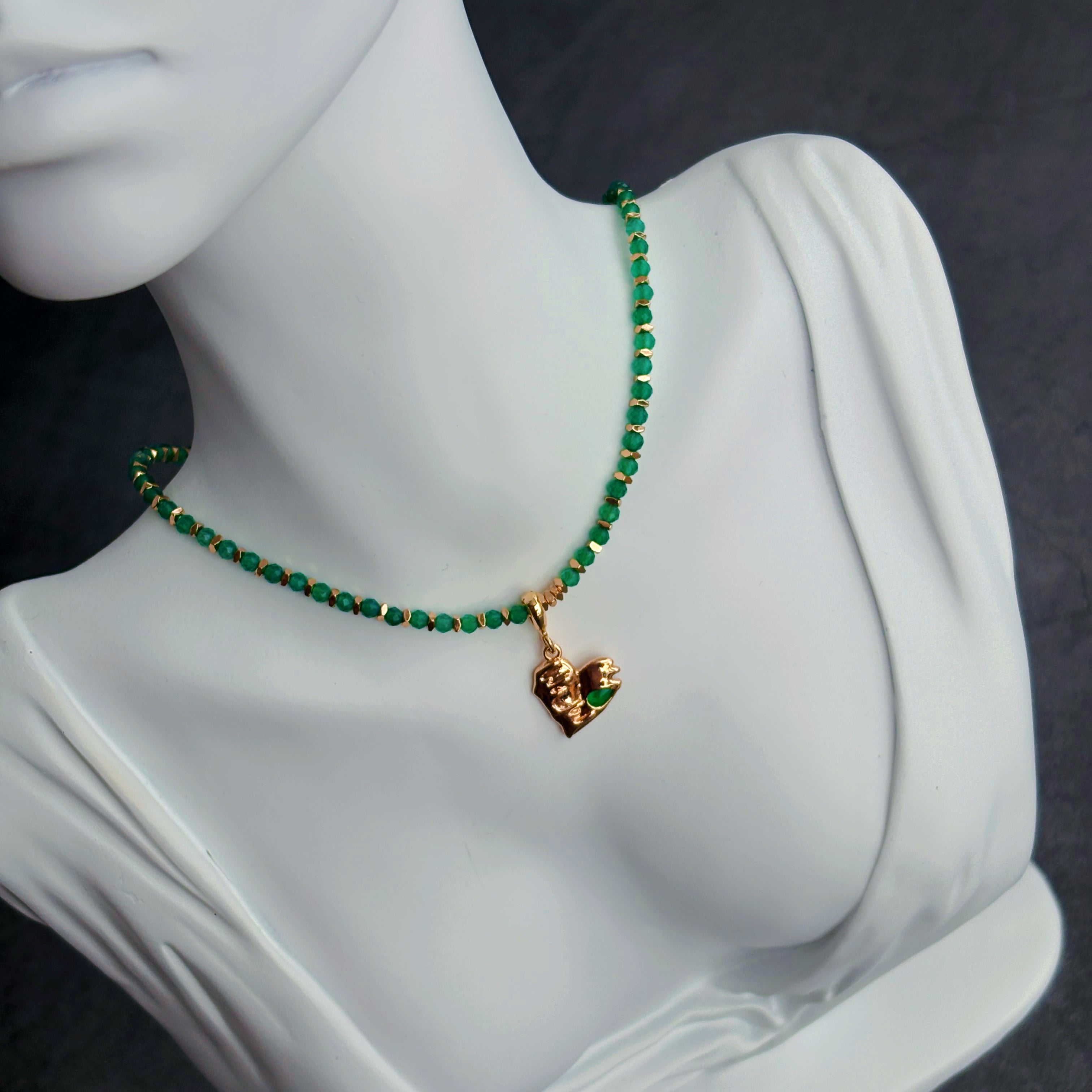 Heart of Renewal Green Agate Heart Chakra Necklace