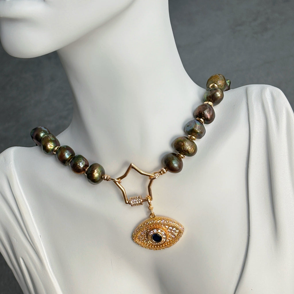 Occult Eye Baroque Pearl Necklace