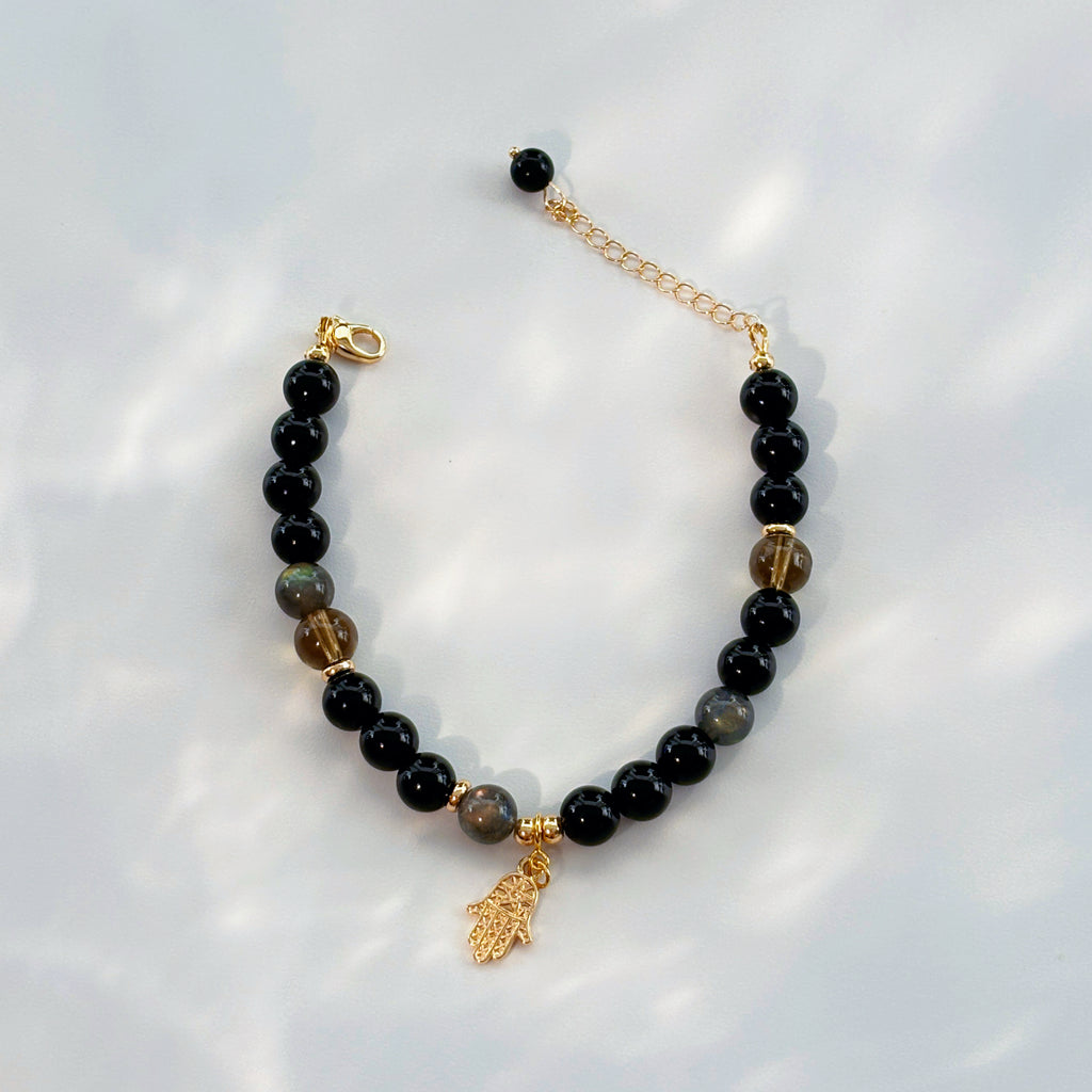 Control Bracelet Obsidian Labradorite Smoky Quartz Bracelet