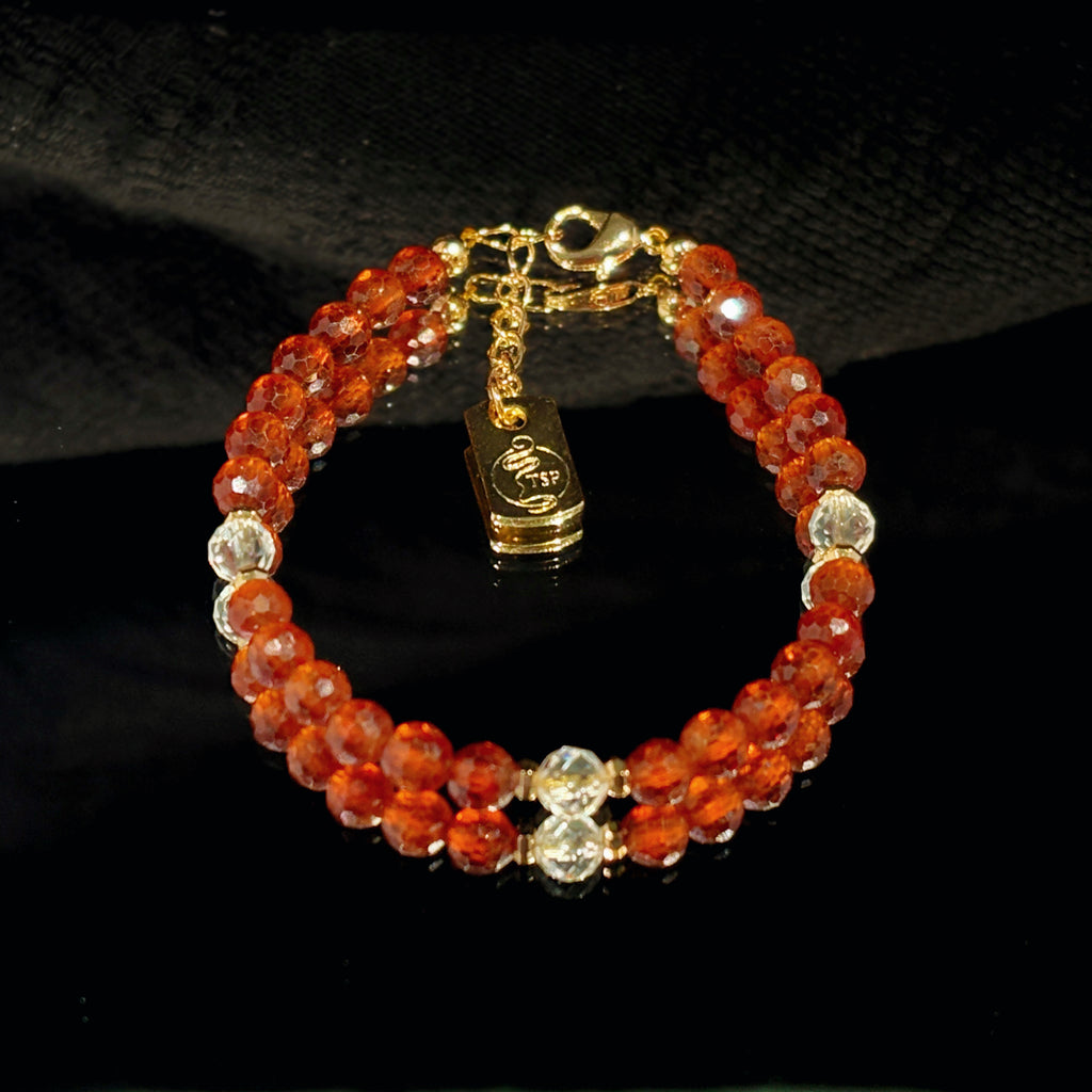 Sacral Flame Orange Garnet Clear Quartz Creativity Bracelet