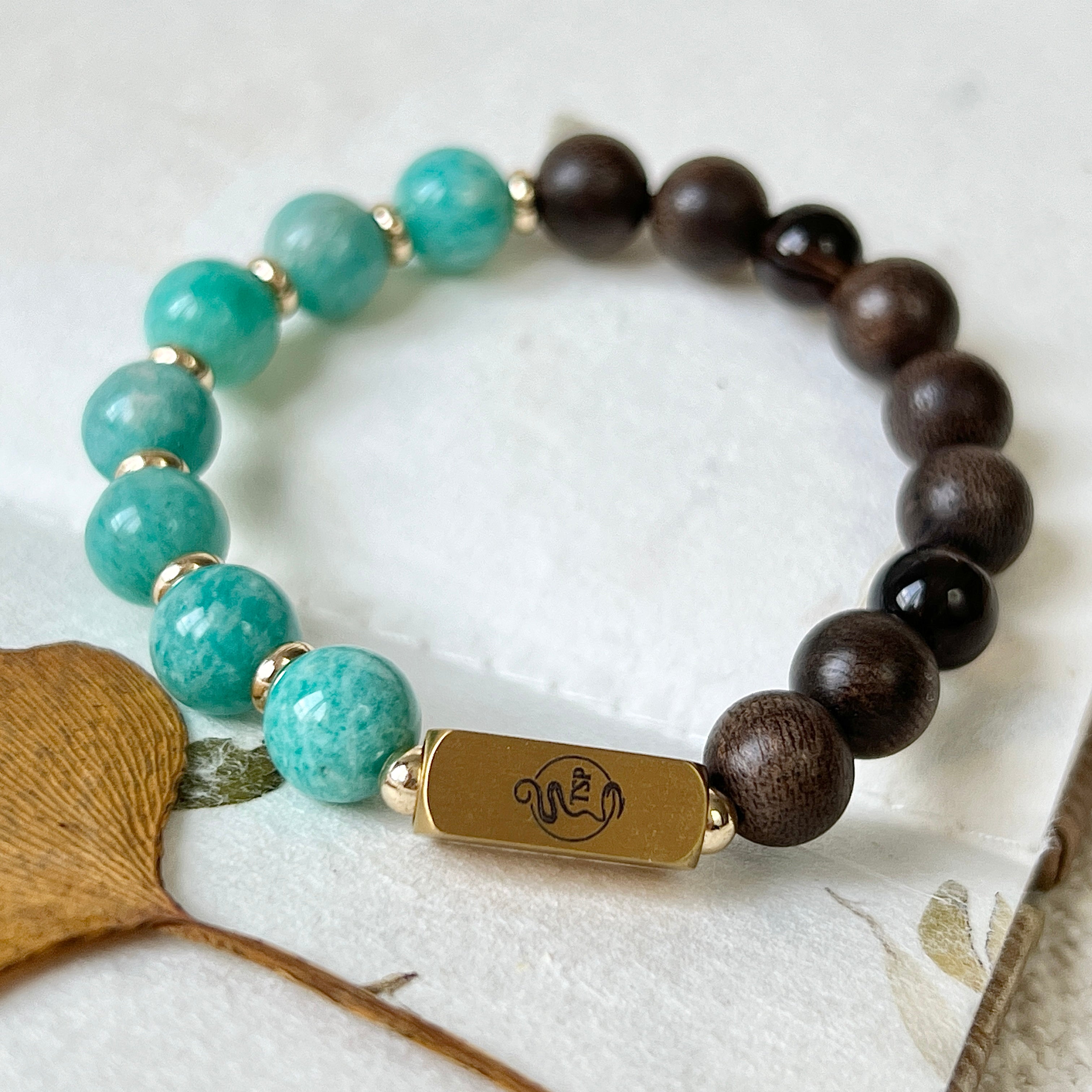Thousand Buddhas’ Radiance Agarwood Larimar Wisdom Bracelet