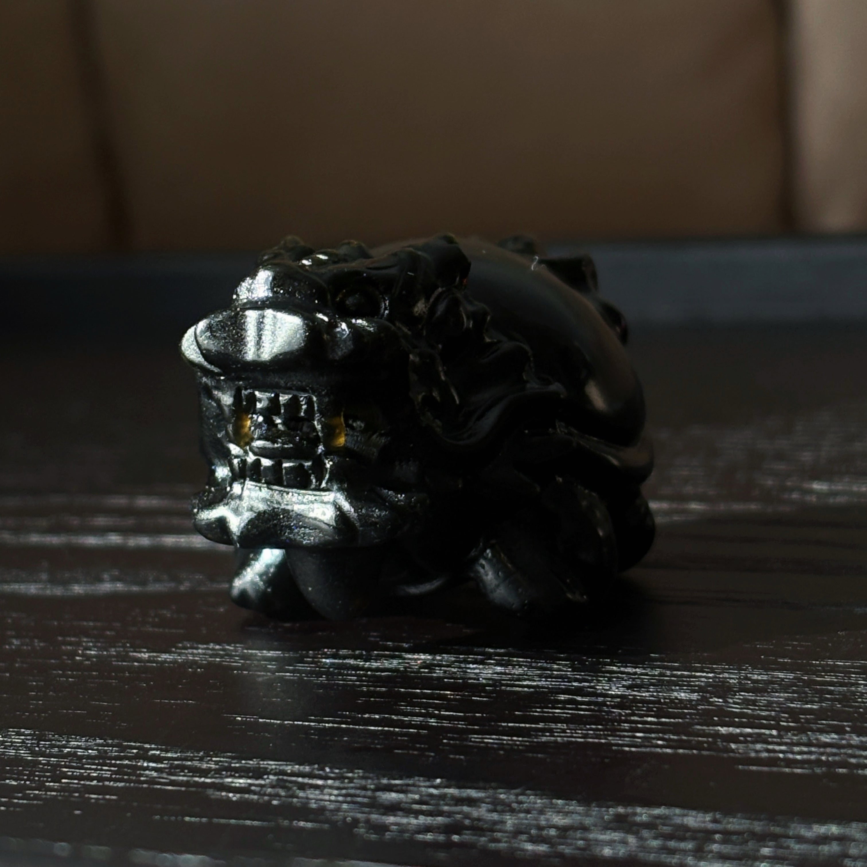 Feng Shui Guardians Gold Sheen Obsidian Dragon Turtle Feng Shui Protection Statue