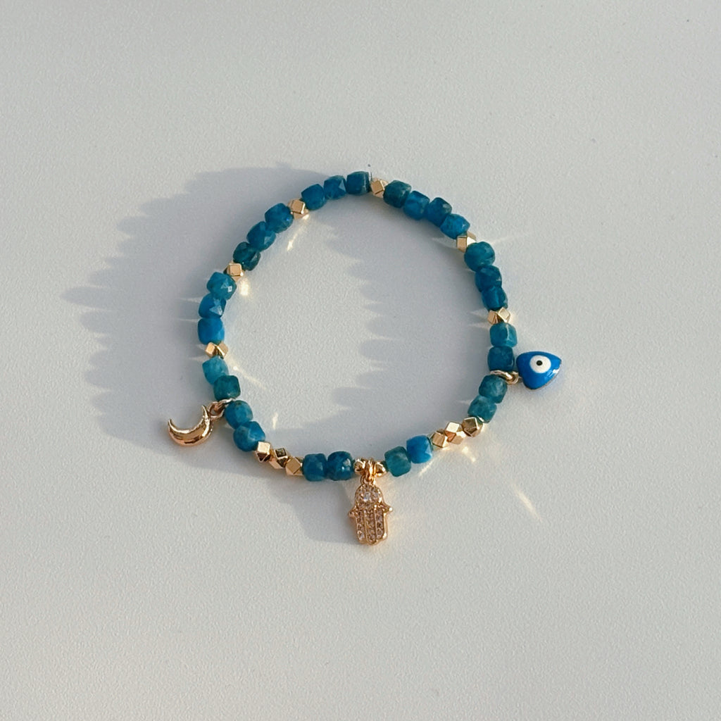 Lunar Shield Blue Apatite Protection Tranquility Bracelet