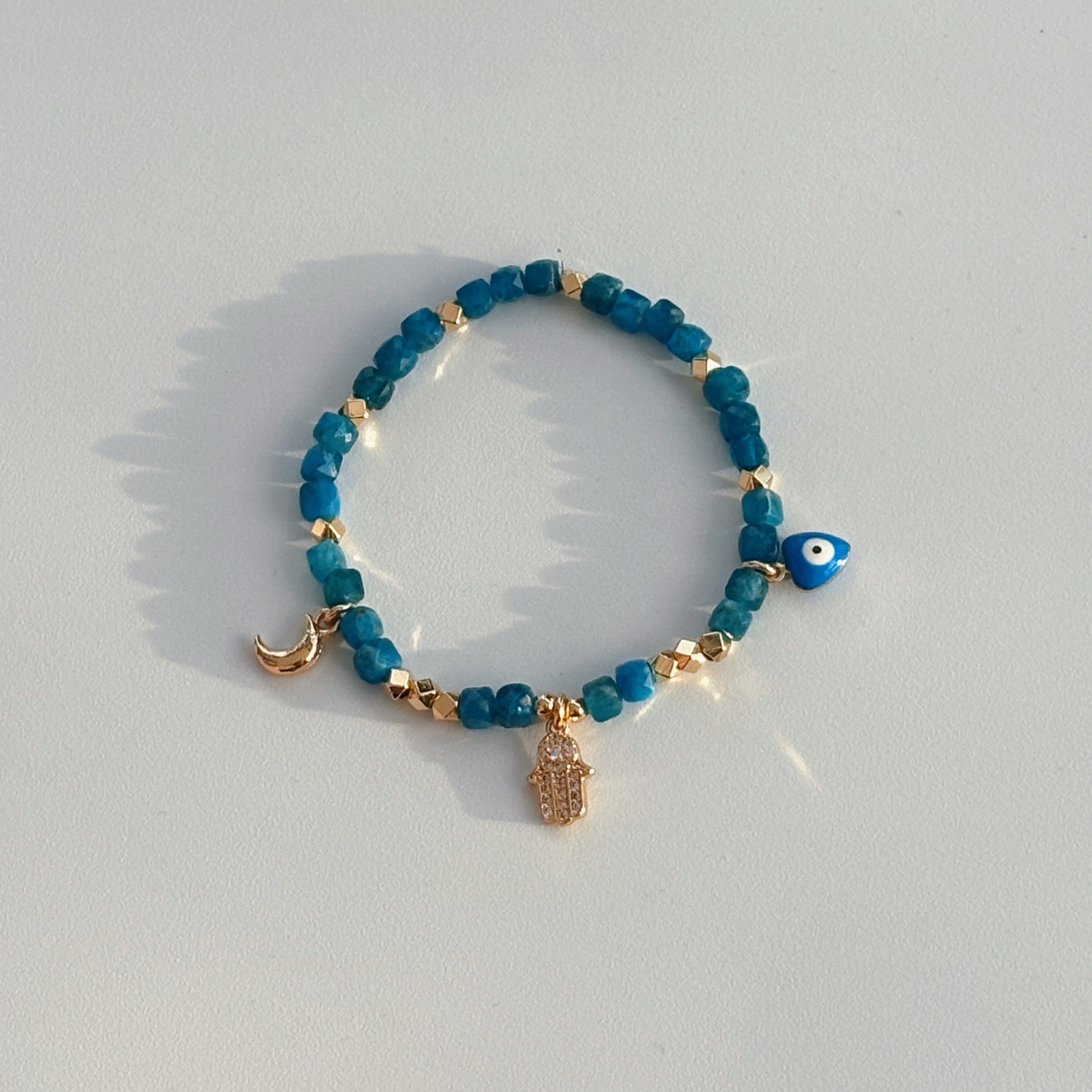 Lunar Shield Blue Apatite Protection Tranquility Bracelet