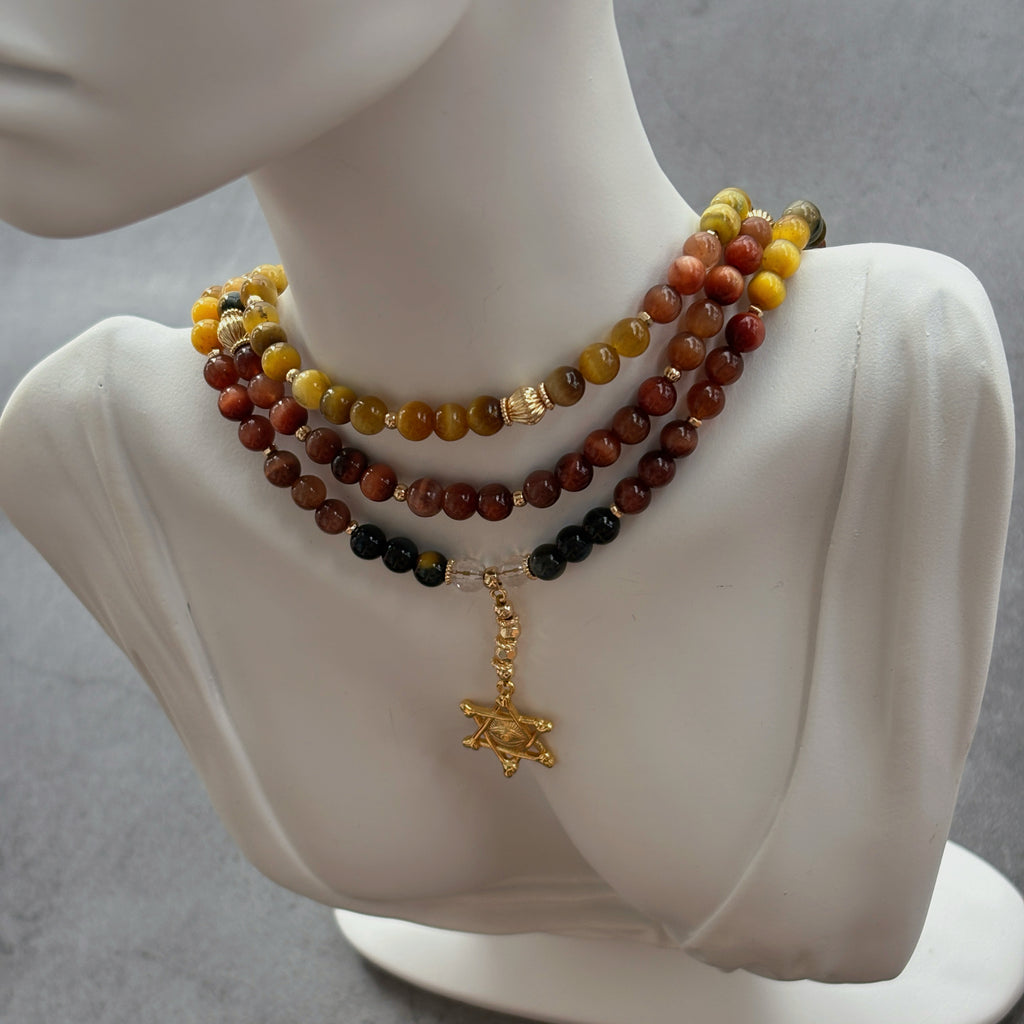 Watcher’s Sigil Tiger’s Eye Clear Quartz Protection Necklace