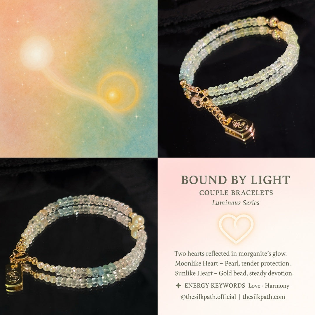 Bound by Light Eternal Vow Morganite Couple Bracelets