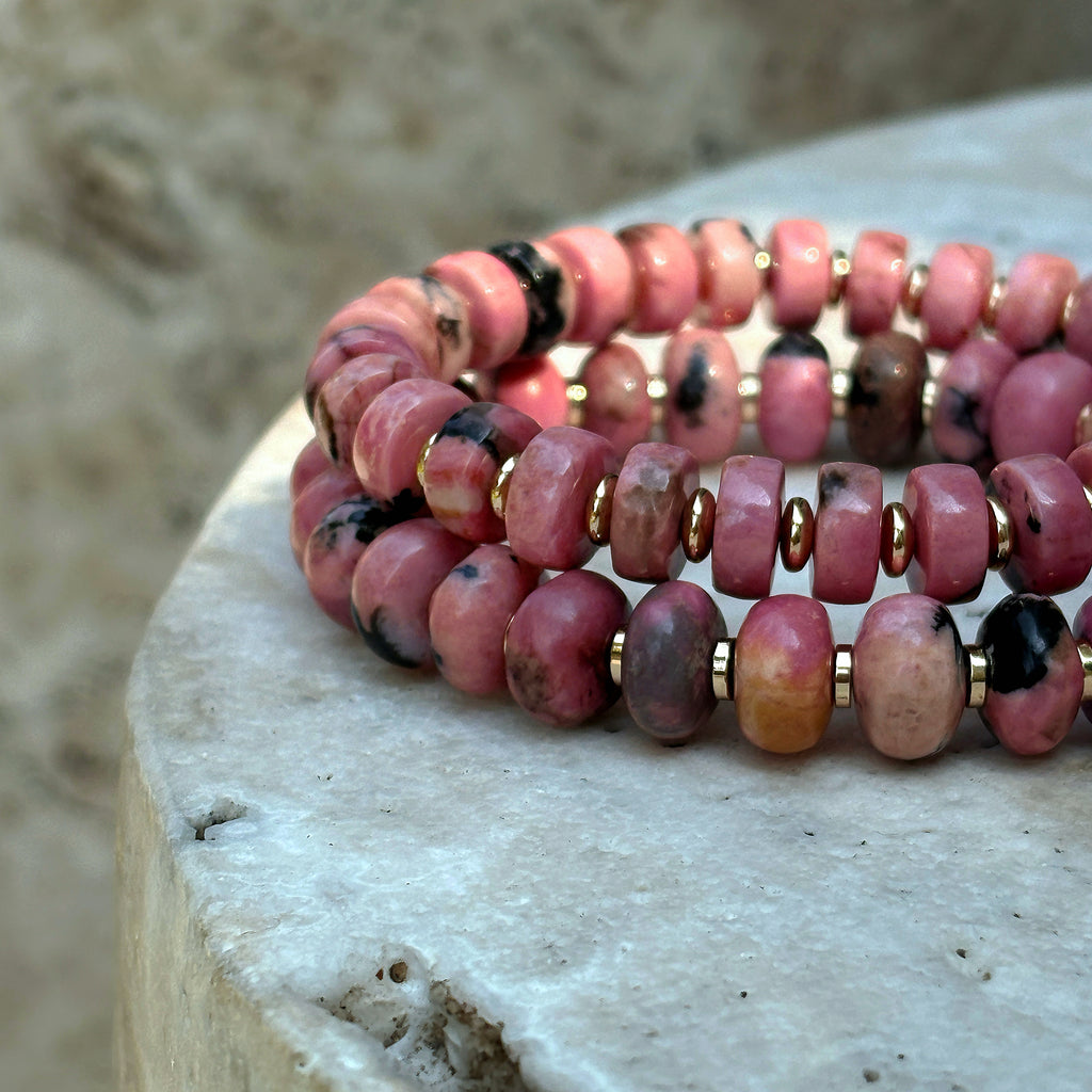 Healing Series Rhodonite Baron Pakistan Rhodonite Grounding Strength Bracelet