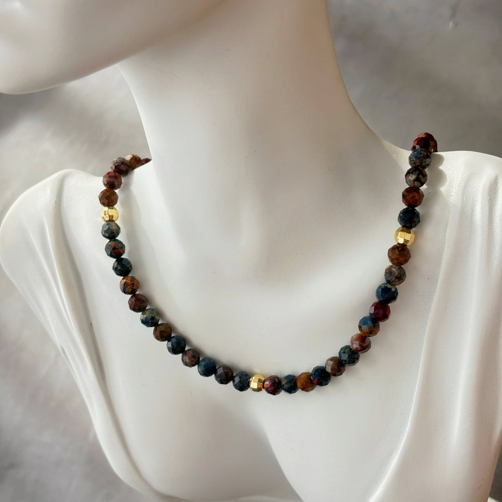 Iron Moon Pietersite Dark Storm Stone Necklace