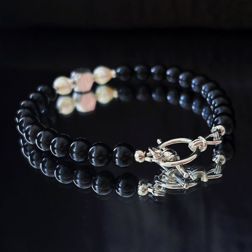 Cosmic Guardian Obsidian Pearl Inner light Bracelet