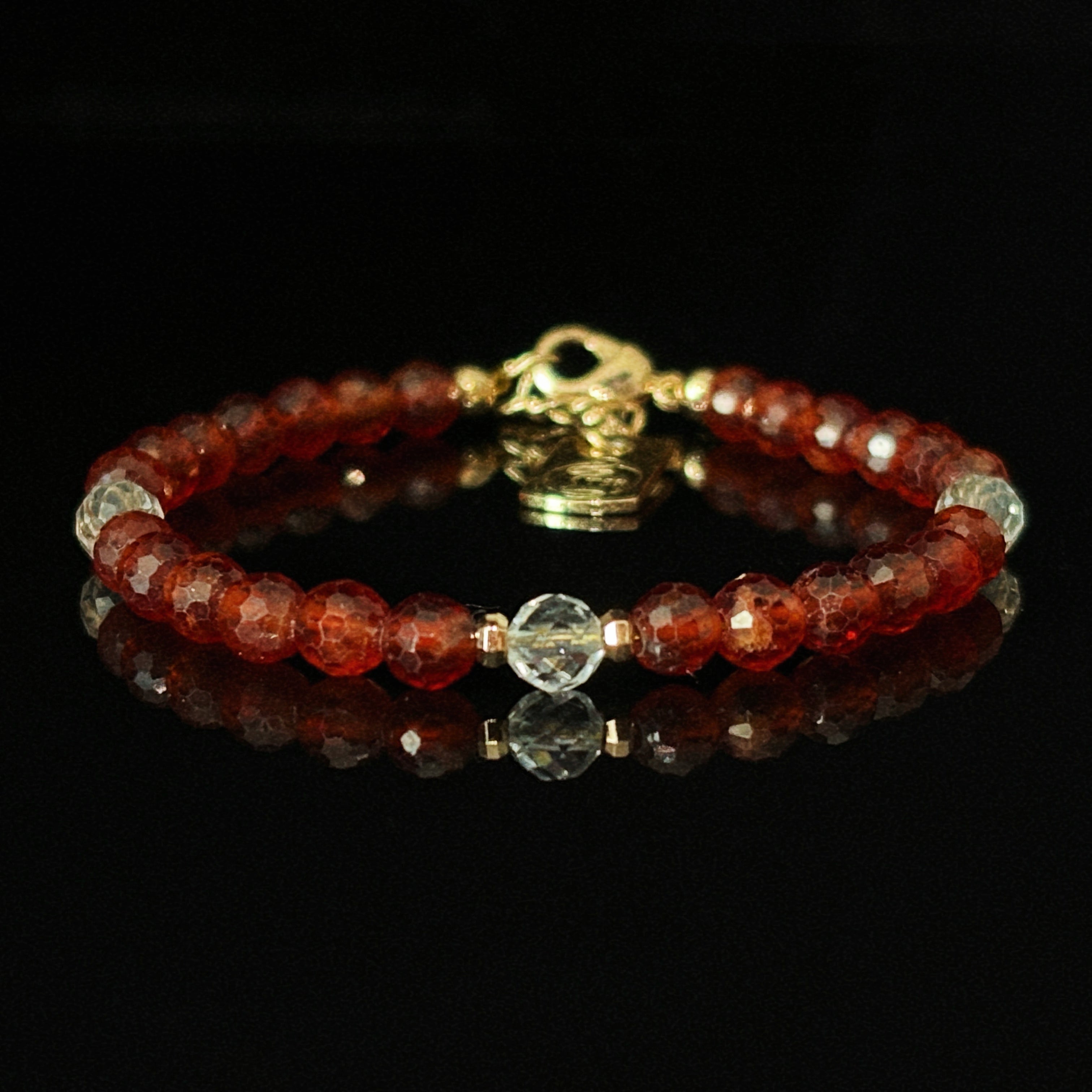 Healing Series Sacral Flame Orange Garnet Clear Quartz Creativity Bracelet