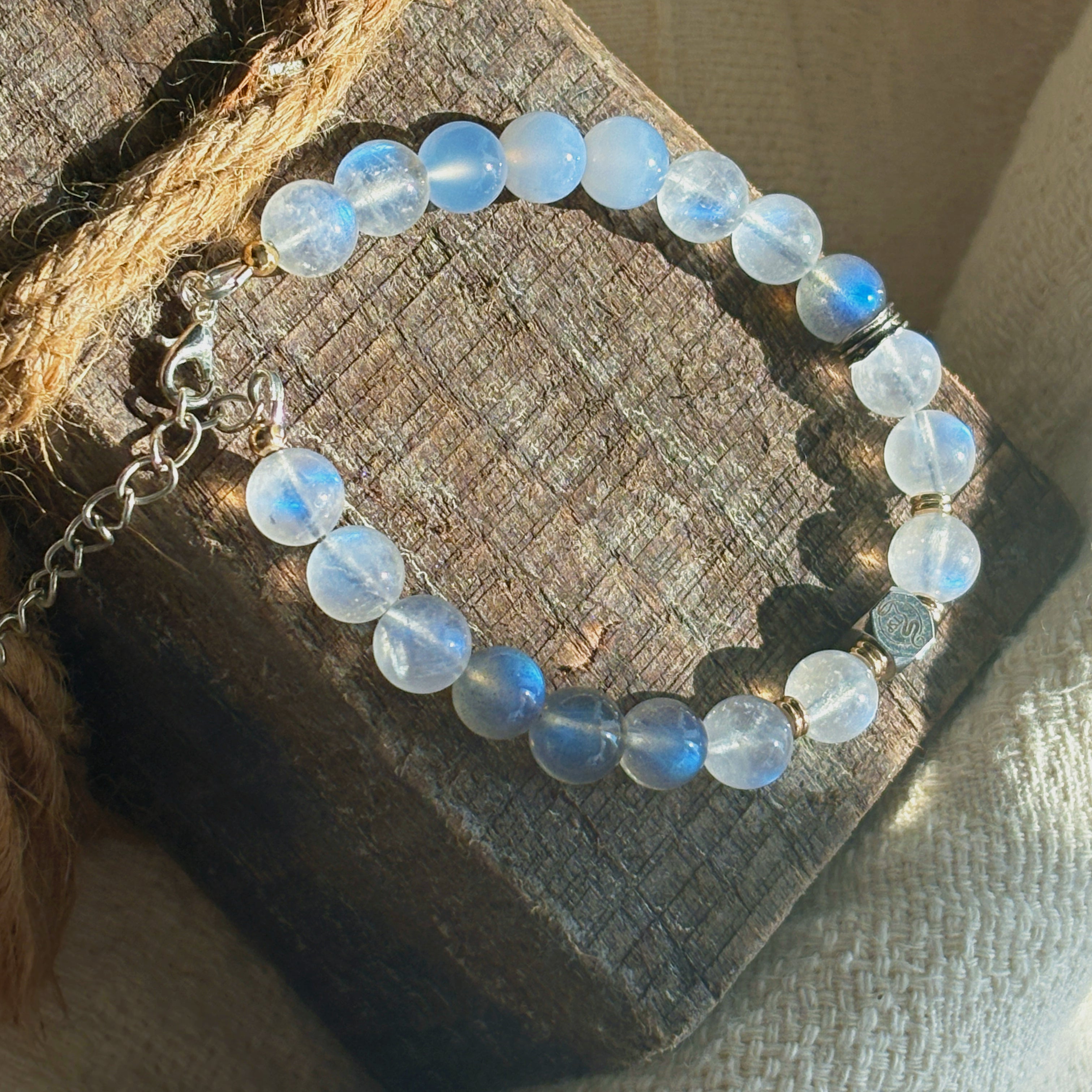 Tears Of Namtso Gray Labradorite Blue Moonstone Clarity Bracelet