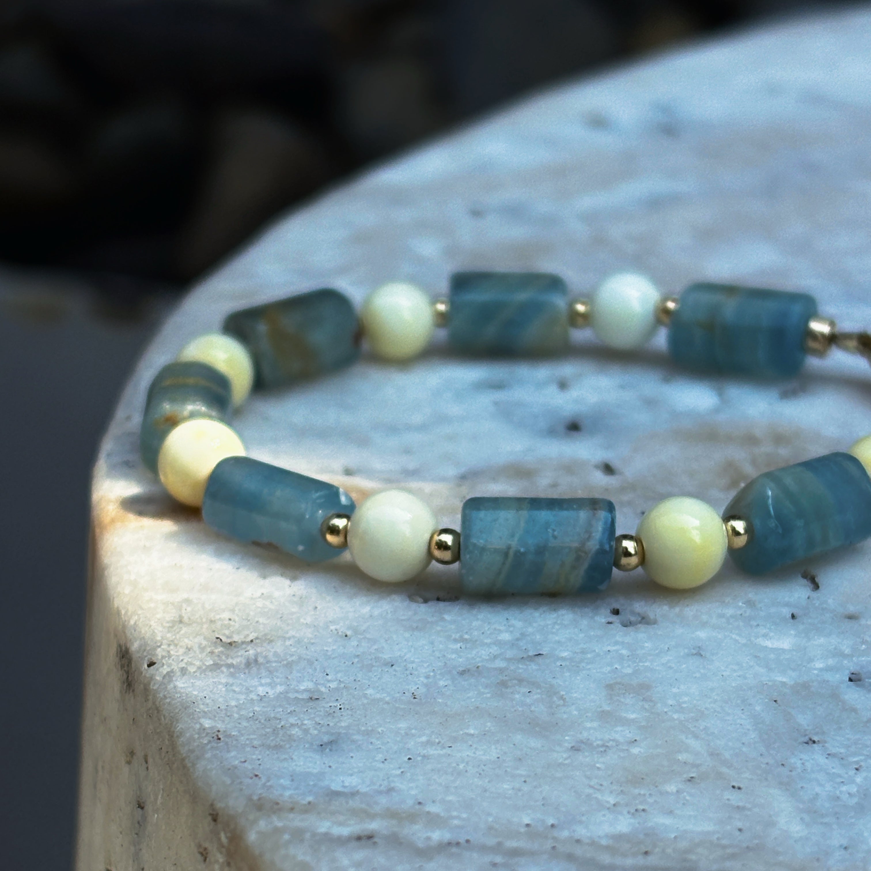 Silk Road Relic Azure Dawn Blue Calcite Tranquility Bracelet