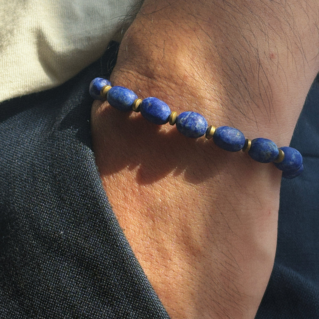 Silk Road Relic Mariners Stone Oval Lapis Lazuli Confidence Bracelet