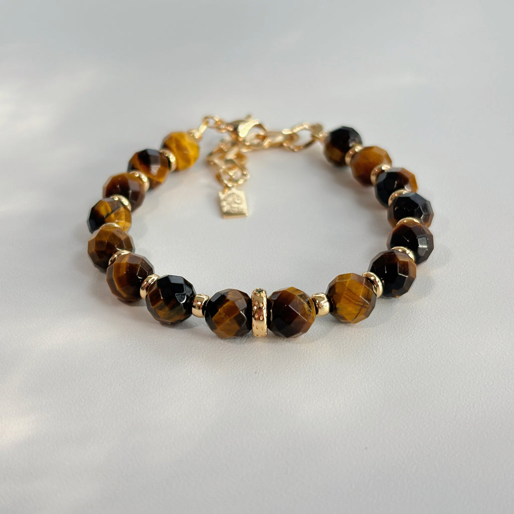 Fortune Bar Faceted Tiger’s Eye Prosperity Bracelet