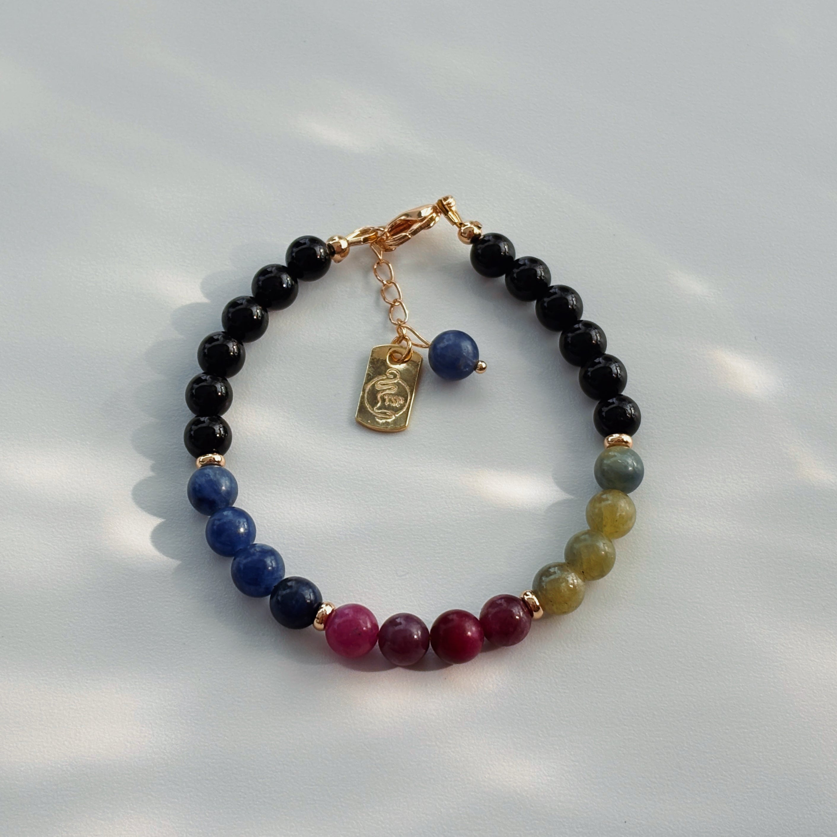 Nomad’s Jewel Black Tourmaline Ruby Sapphire Bracelet