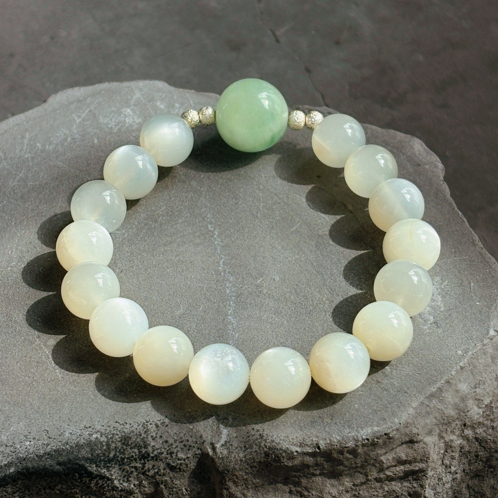 Healing Series Still Ground Green Moonstone Balance Bracelet
