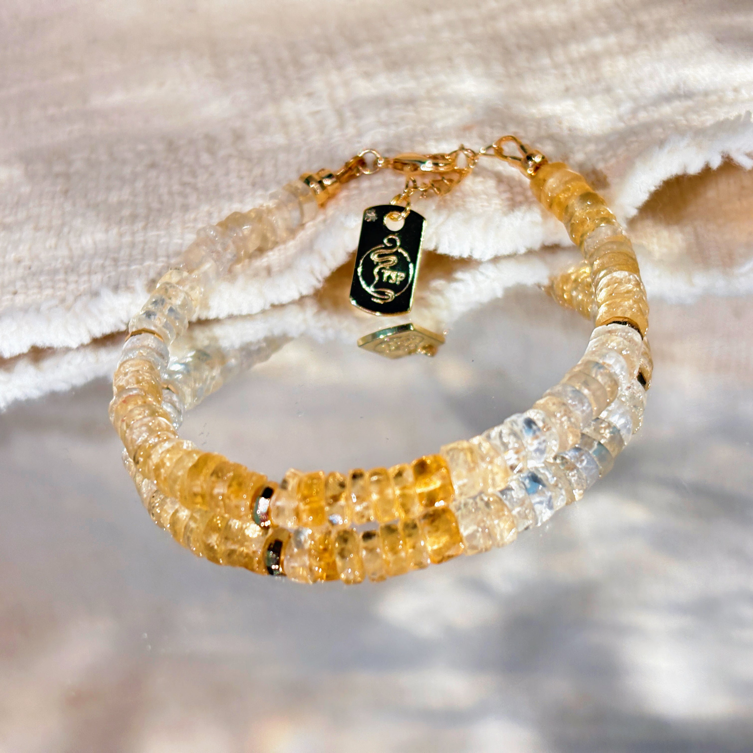 Golden Light Faceted Gradient Citrine Manifestation Bracelet