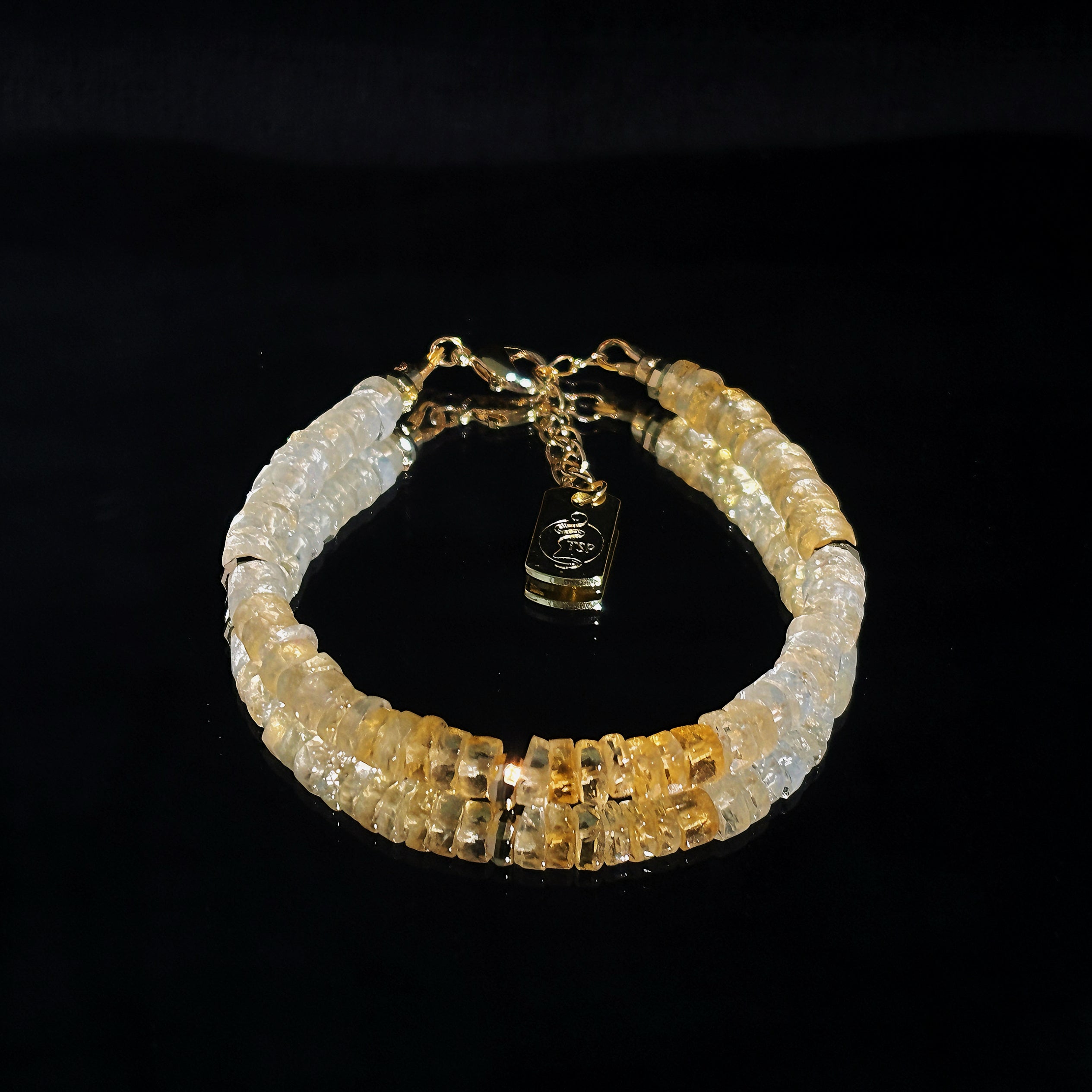 Golden Light Faceted Gradient Citrine Manifestation Bracelet