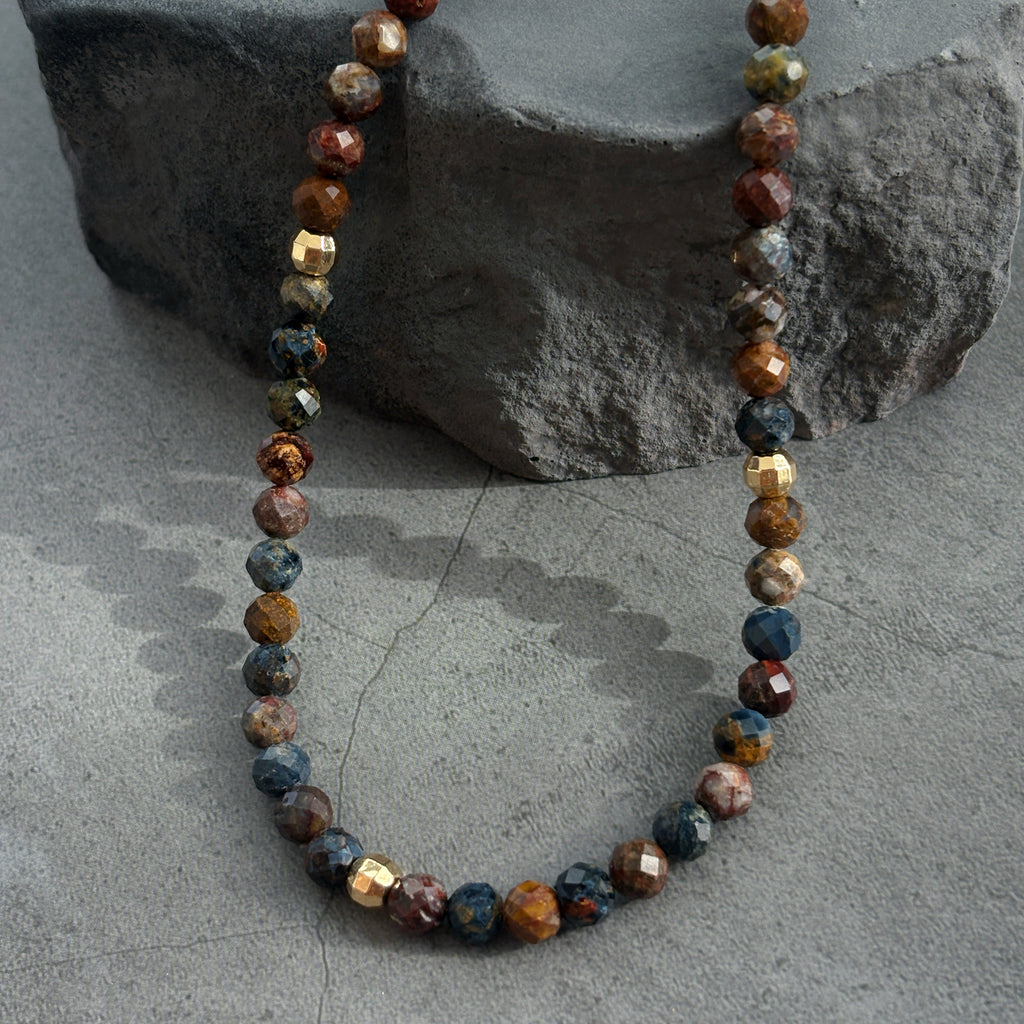 Iron Moon Pietersite Dark Storm Stone Necklace