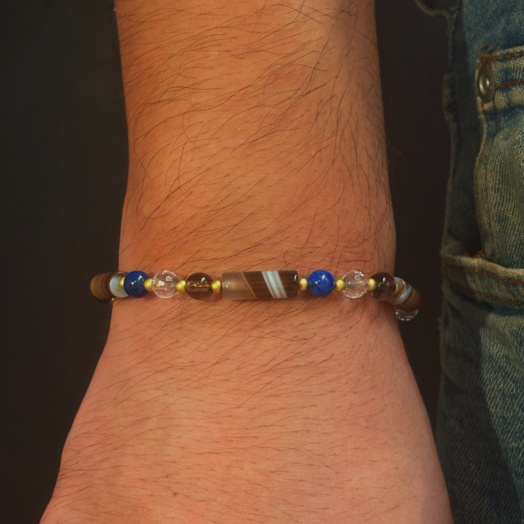 Silk Road Relic Persian Veins Persian Agate Clear Quartz Bracelet