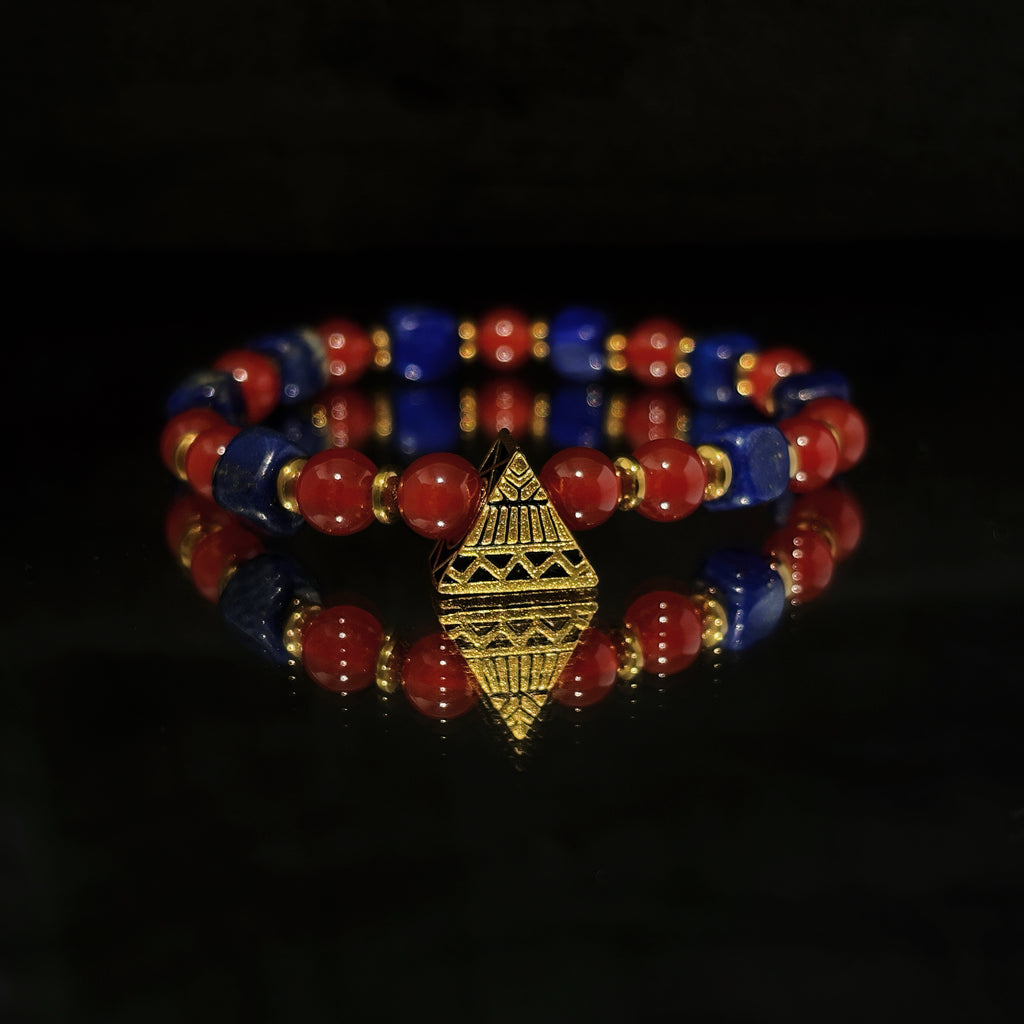 Pyramid’s Secret Carnelian Lapis Lazuli Crystal Bracelet