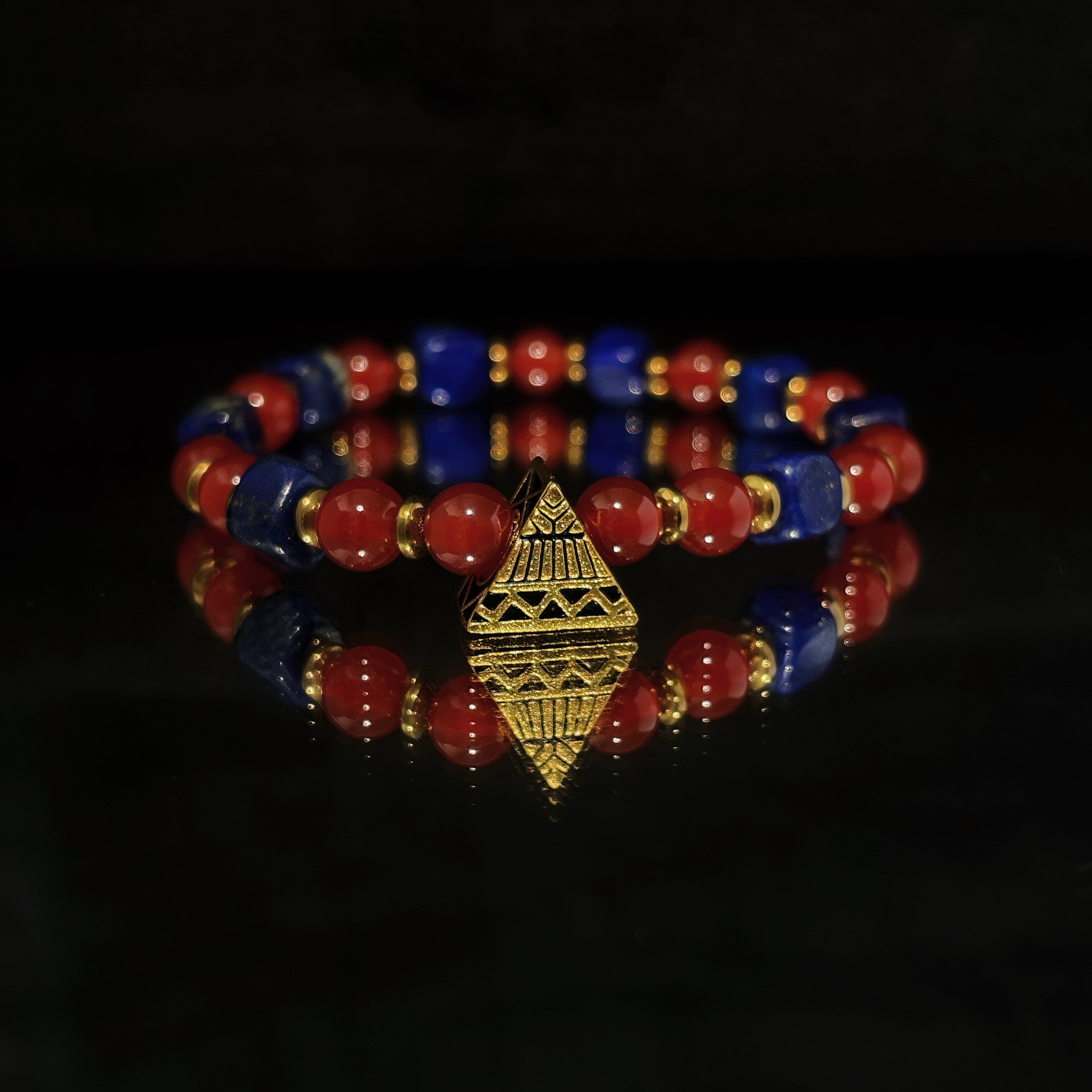 Pyramid’s Secret Carnelian Lapis Lazuli Crystal Bracelet