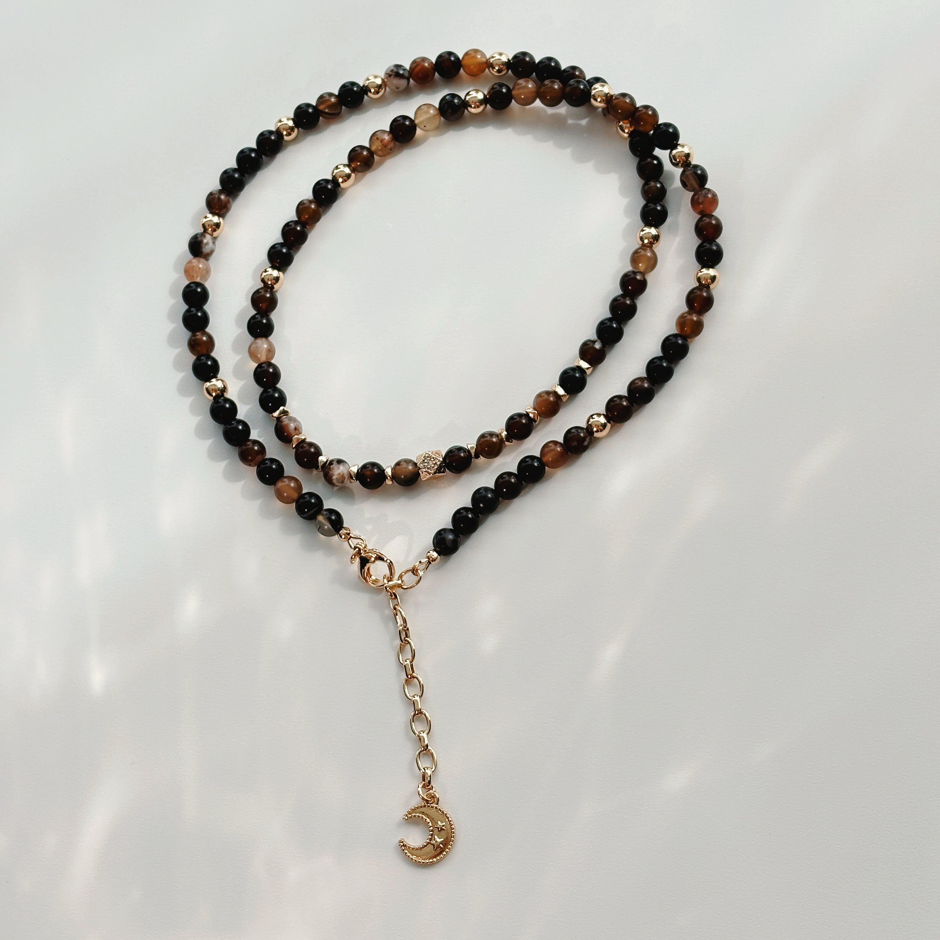 Relic Bloom Black Sakura Agate Zircon Transformation Necklace