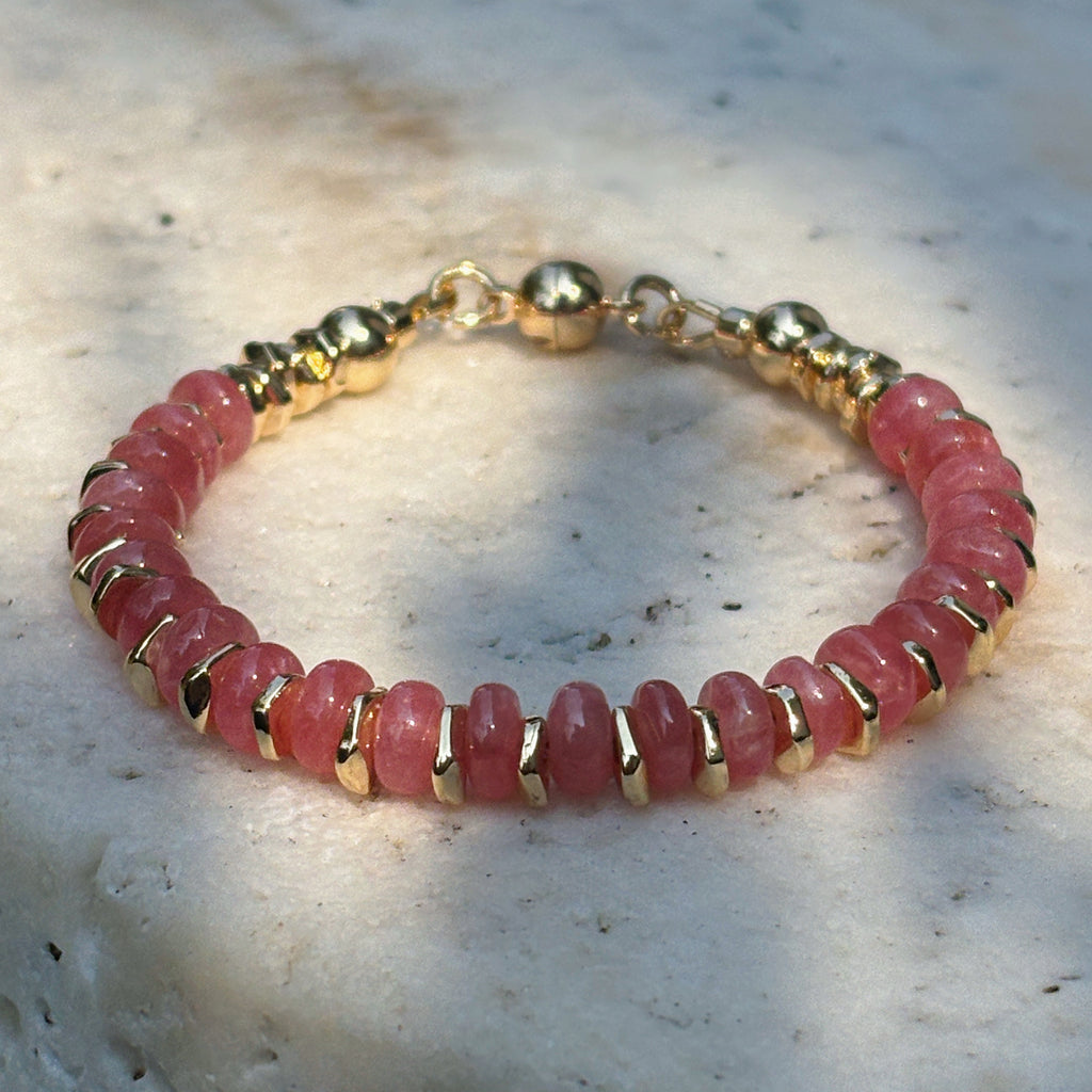 Healing Series Heartflow Rhodochrosite Heart Chakra Healing Bracelet