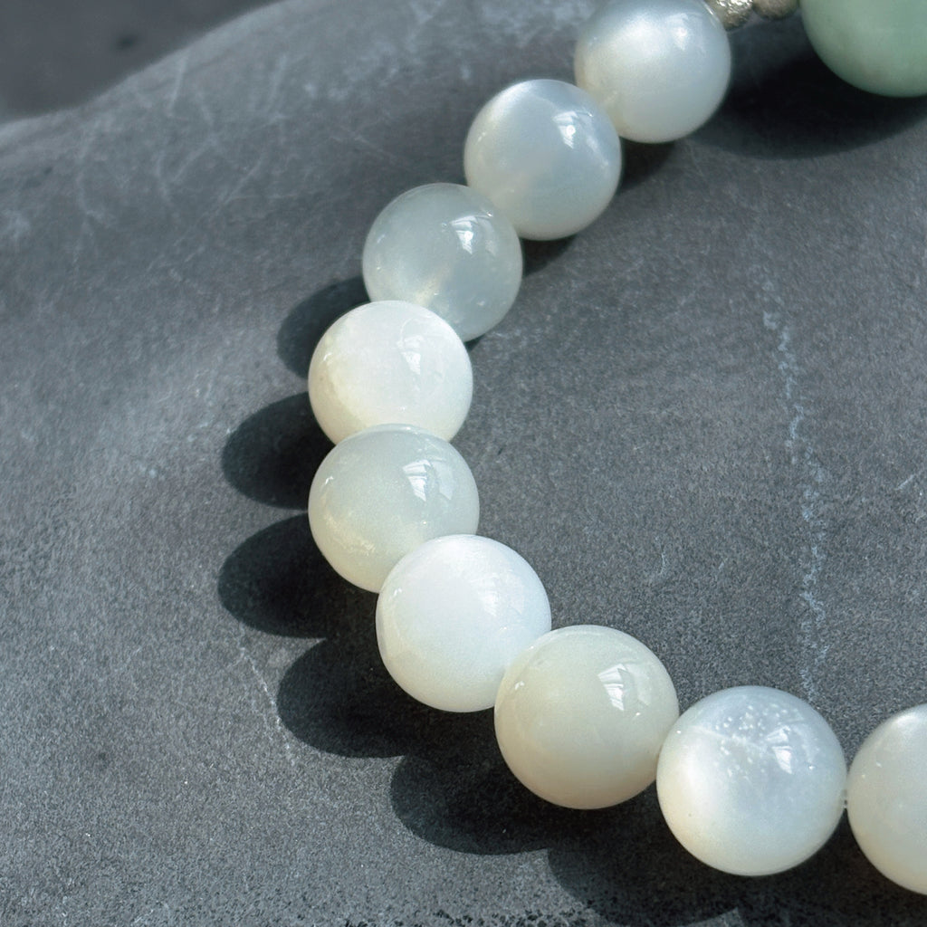 Healing Series Still Ground Green Moonstone Balance Bracelet