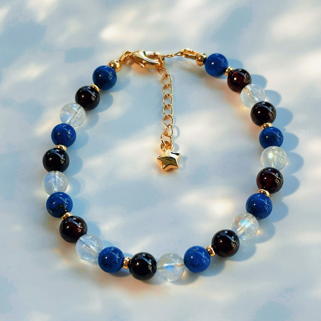 Success Lapis Lazuli Garnet Moonstone Bracelet