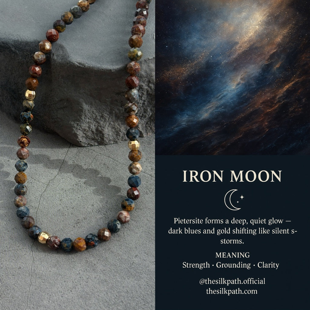 Iron Moon Pietersite Dark Storm Stone Necklace