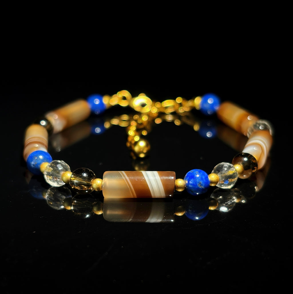 Persian Veins Persian Agate clear quartz bracelet