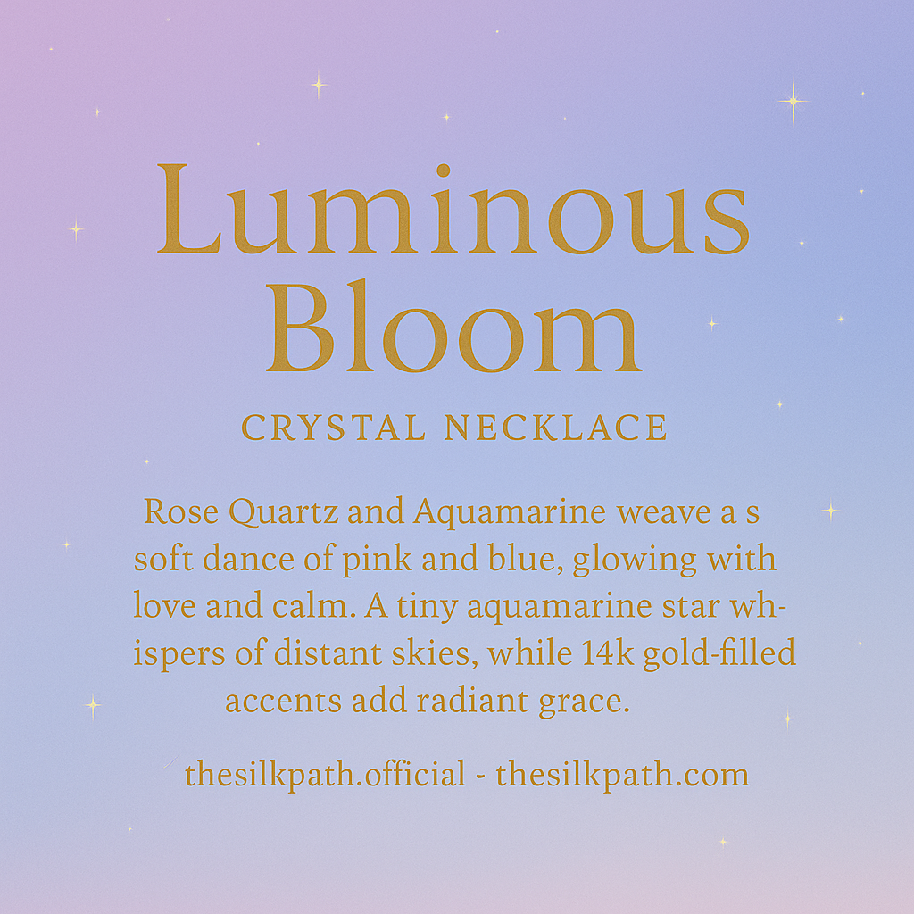 Healing Series Luminous Bloom Rose Quartz Aquamarine Gentle Love Necklace