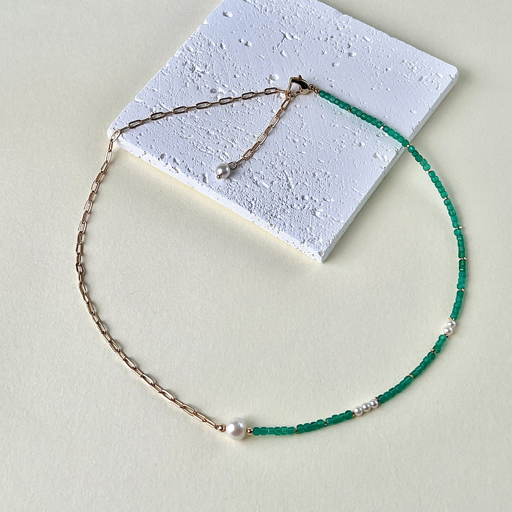 Spiritual Animal Hummingbird Green Agate Renewal Necklace