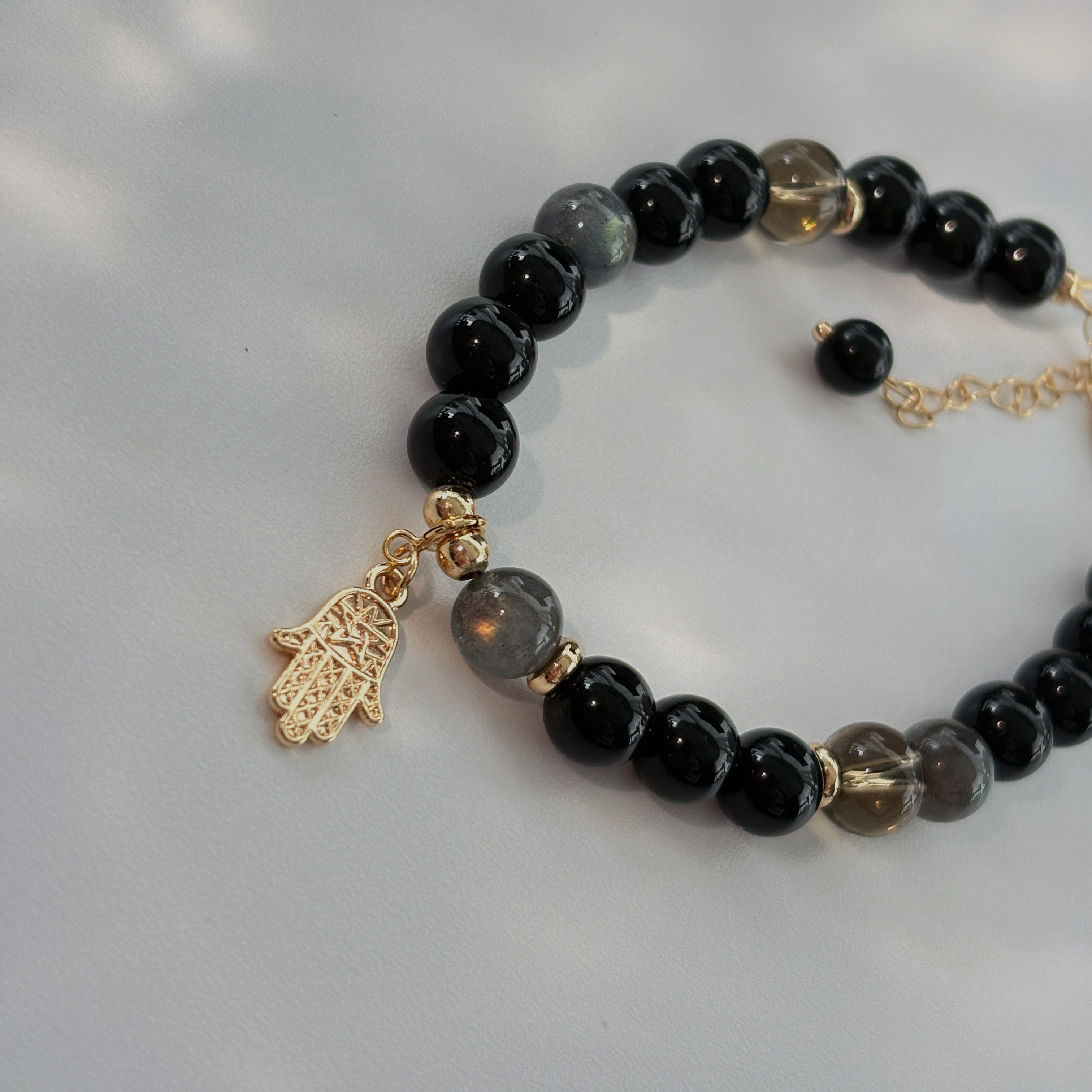 Control Bracelet Obsidian Labradorite Smoky Quartz Bracelet