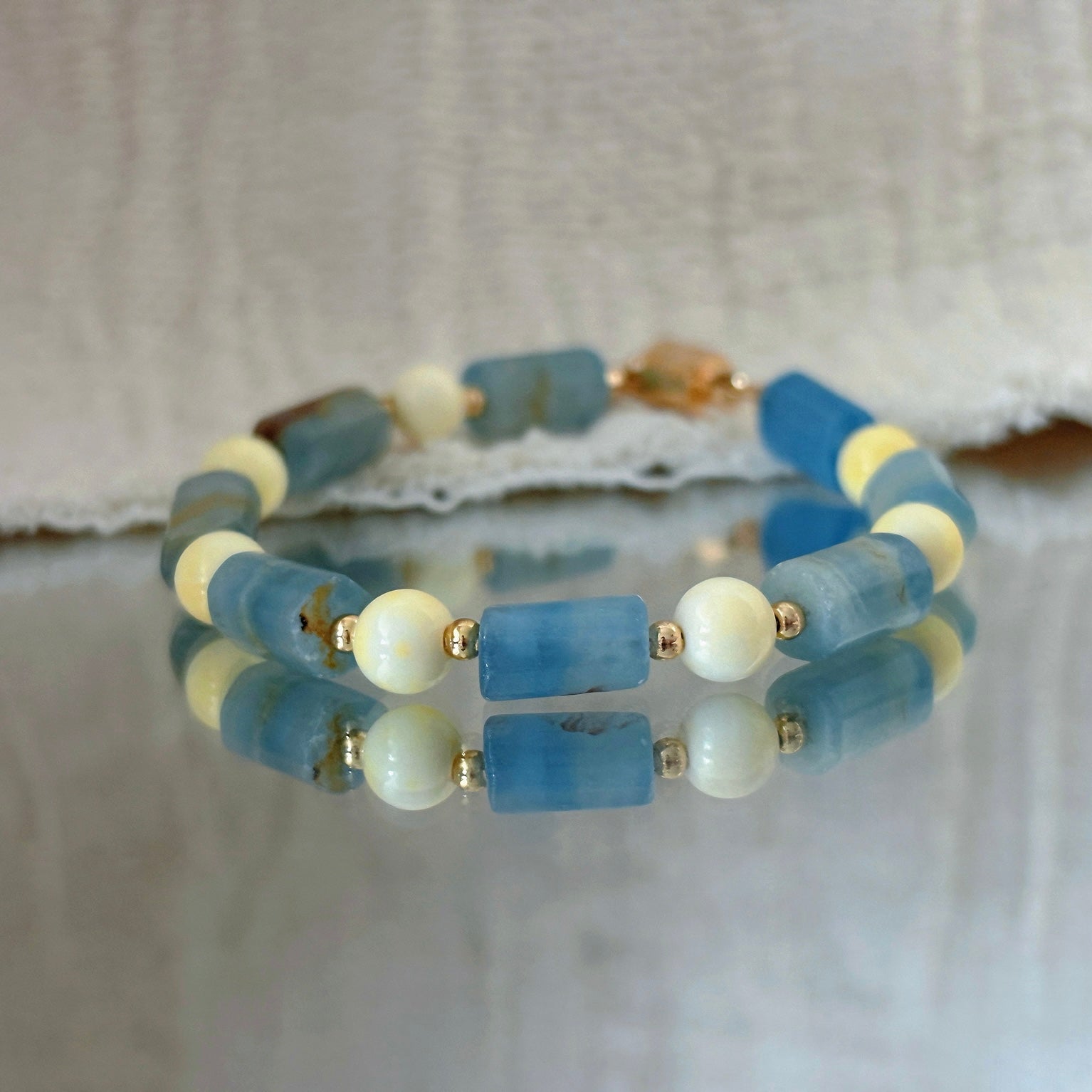 Azure Dawn Blue calcite tranquility Calm Bracelet