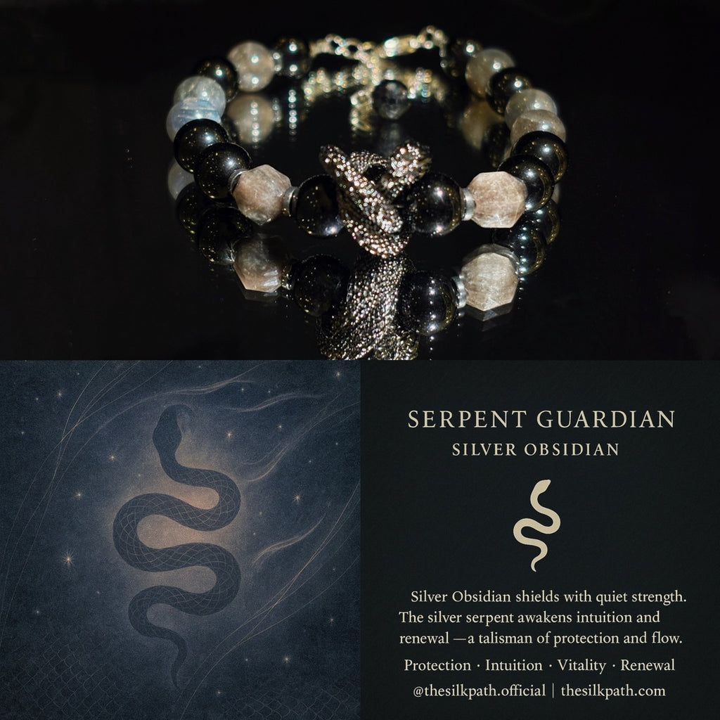 Serpent Guardian Obsidian Protection Intuition Bracelet