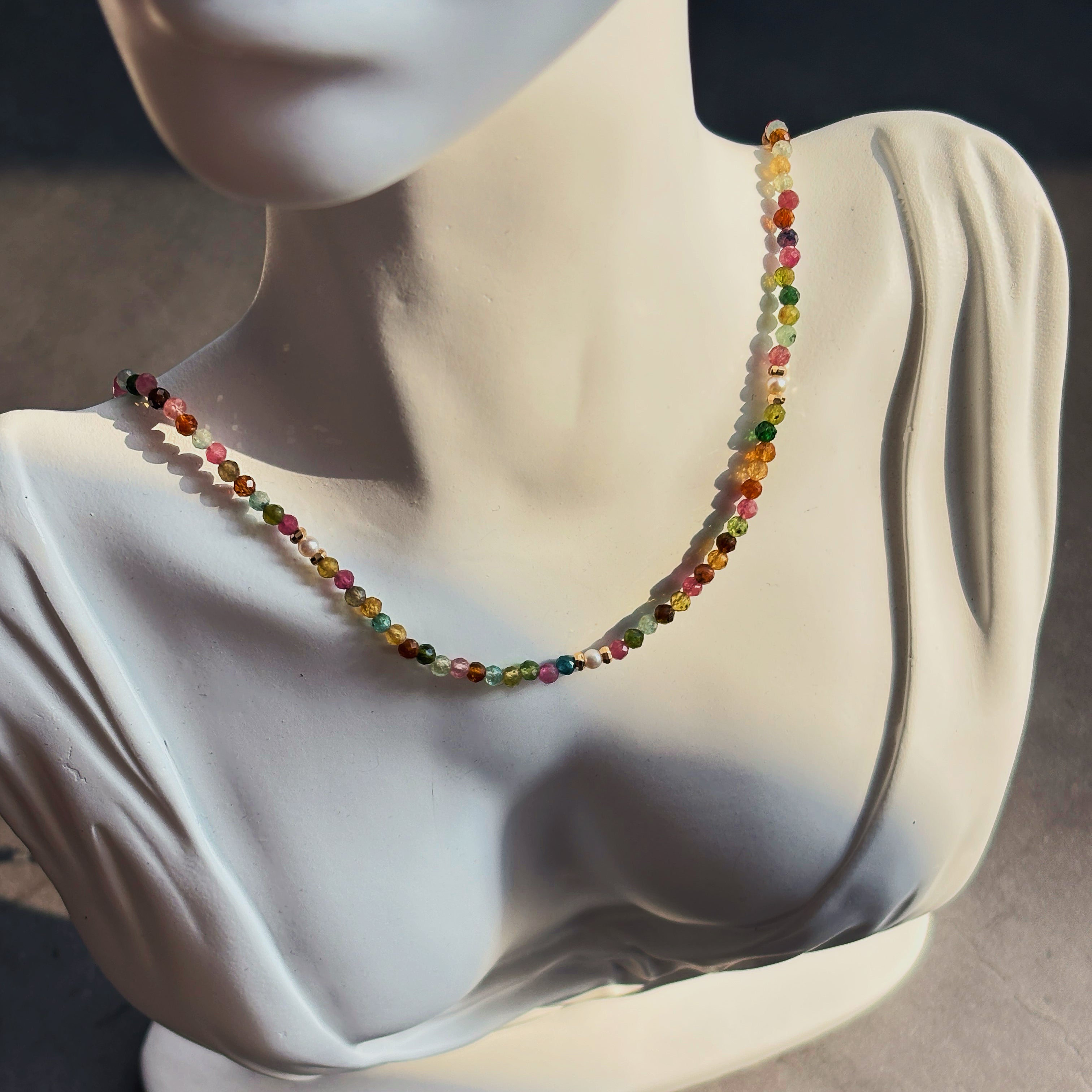 Silk Road Relic The Continuous Thread Tourmaline Pearl Necklace