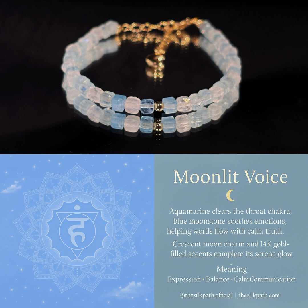 Moonlit Voice Blue Moonstone  Expression Bracelet