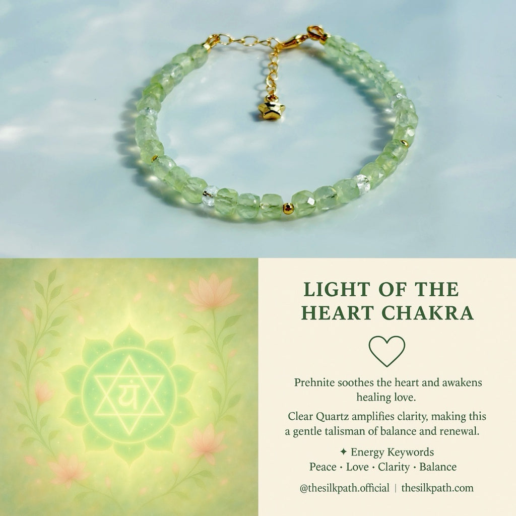 Light Of The Heart Chakra Prehnite Crystal Bracelet