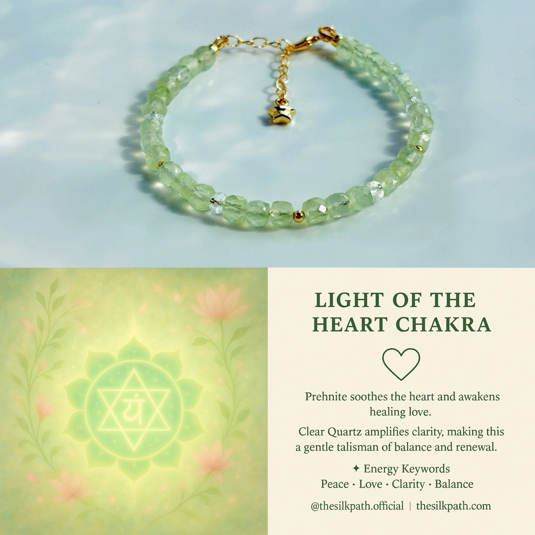 Light Of The Heart Chakra Prehnite Crystal Bracelet